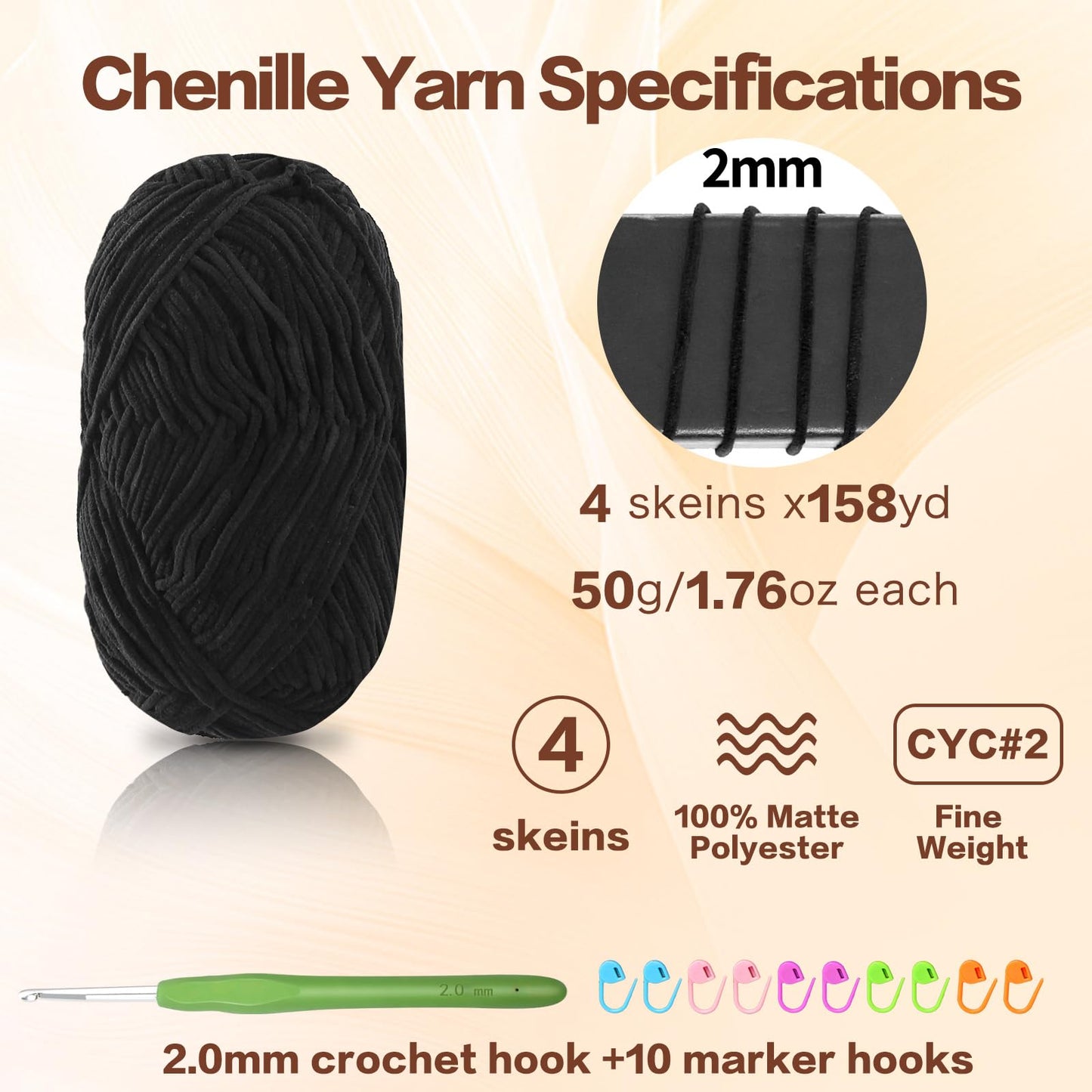 4 Pack of 1.76oz Chenille Yarn for Crocheting,158yards Soft Fluffy Velvet Yarn, Ideal Crochet for DIY Baby Blankets Toys Scarves Throw Pillows Hats Cushions(Purple) BST326L