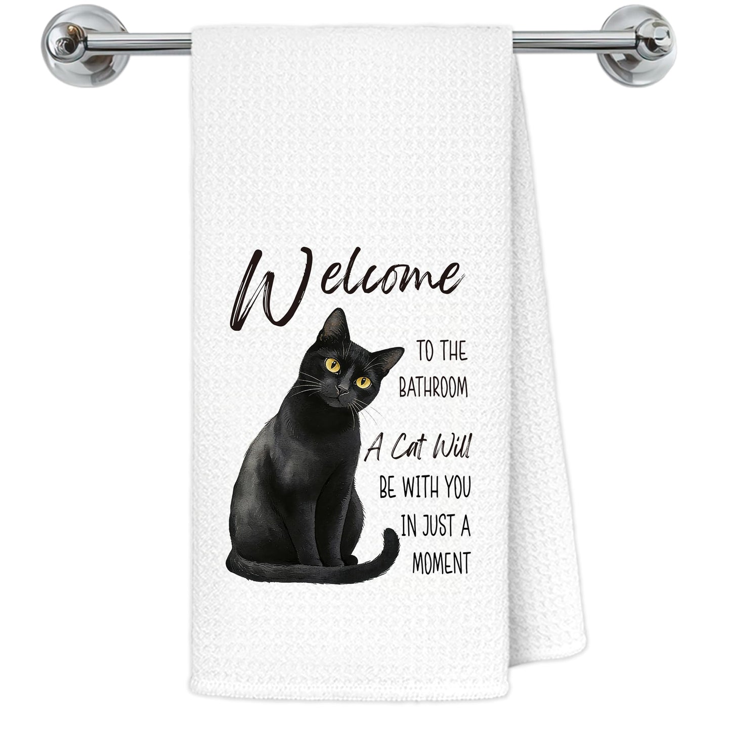Blue and White Chinoiserie Orange Cat Bathroom Hand Towels, Orange Cat Gifts, Funny Oriental Kitty Decorative Hand Towels Bathroom Restroom Washroom Yoga Spa Zen Decor, 16x24 Inch BST326L