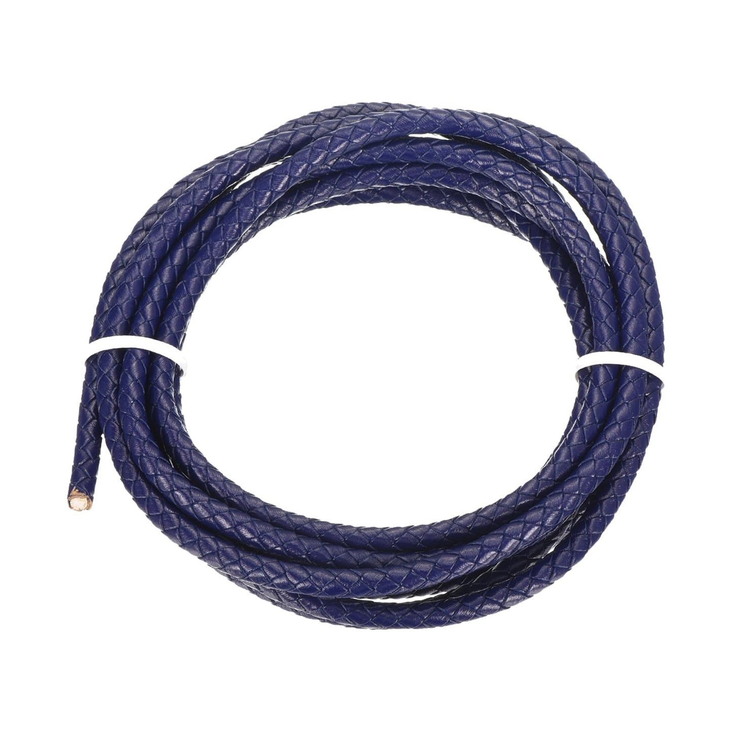 MECCANIXITY 1.1 Yards Bolo Tie Cord 6mm Diameter Round Braided Leather Strip 1 Meter Long for Bracelet Necklace Beading, Yellow WN420