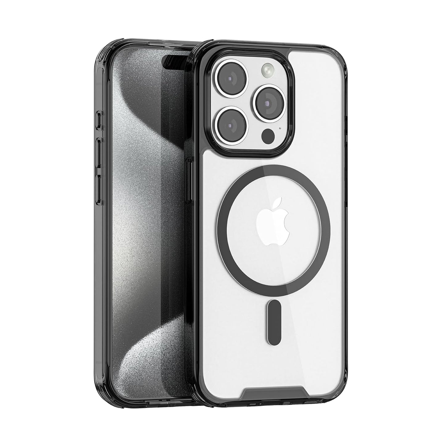 PULOKA for iPhone 14 Pro Transparent Case, Compatible with MagSafe, Clear Protector Slim Cover, Magnetic Phone Case for iPhone 14 Pro 6.1 inch Balck WN420