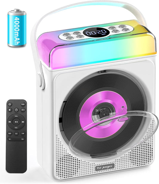 Portable CD Player with Bluetooth &amp; RGB Lights 36