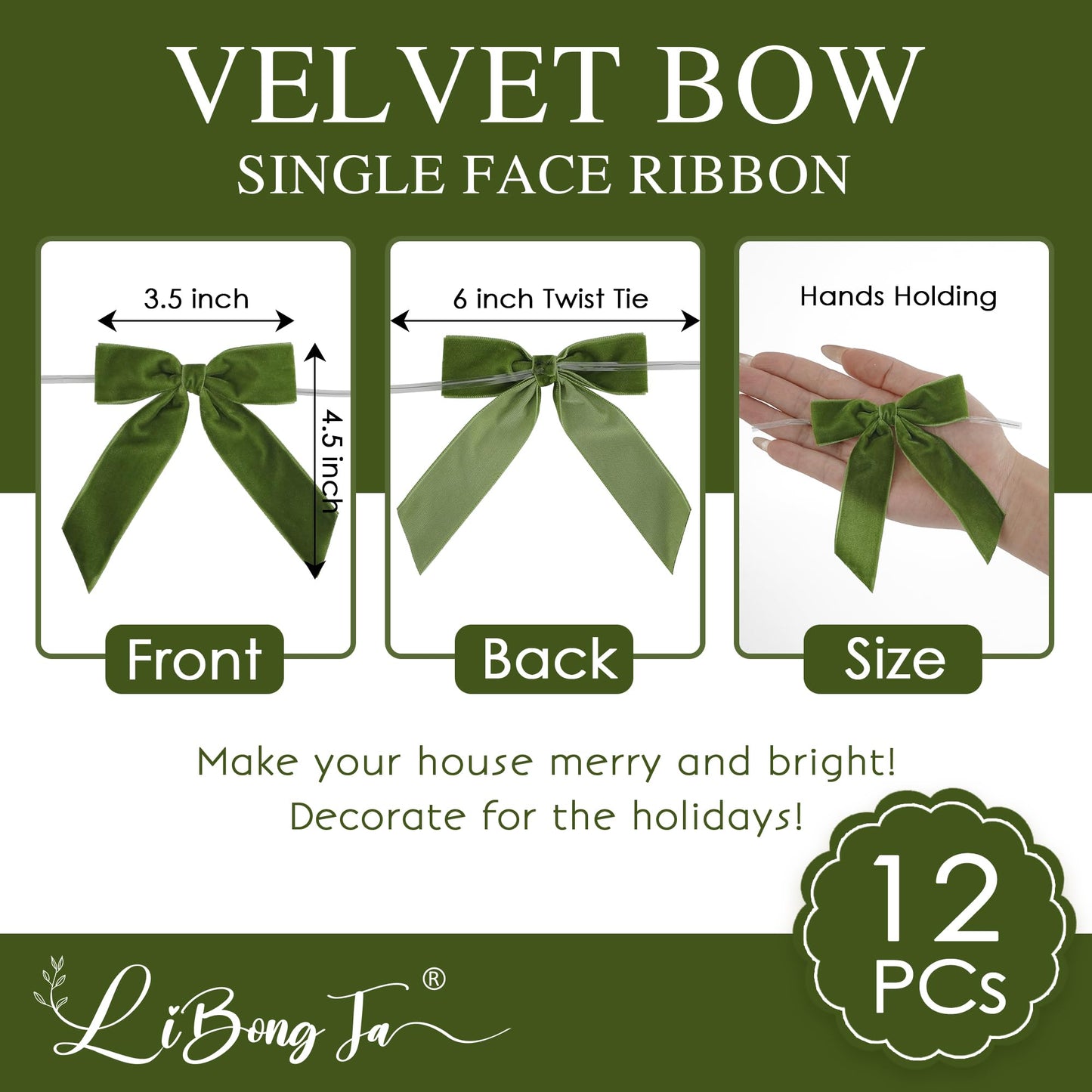 3.5" Dusty Rose Pre Tied Bows Velvet Pink Ribbon Bows, Gift Bows for Presents, Valentine Bows with Twist Ties for Wreaths, Party Decor, Crafts, Valentine Package Bows-12 Counts BST220