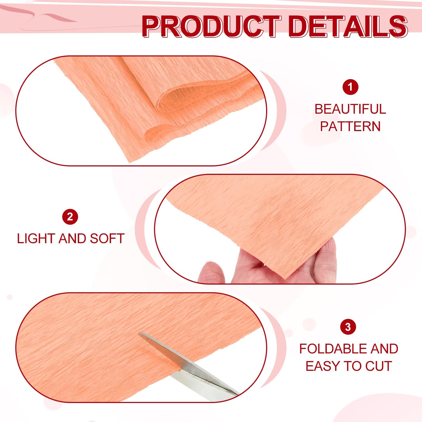 MECCANIXITY Crepe Paper Roll 7.5ft Long 20 Inch Wide for Wedding Ceremony Various Large Festivals Decoration, Light Champagne BST326L