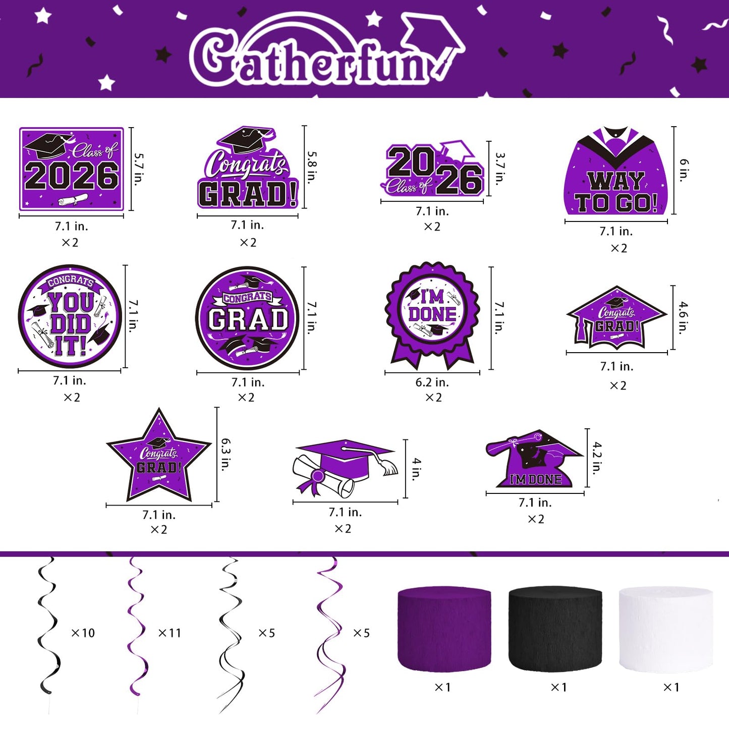 Black and Gold Themed 2026 Graduation Decorations Set - Congrats Grad Banner, Class of 2026 Backdrop, Balloons & Streamers Kit - Graduation Party Supplies for High School & College Celebrations BST326H