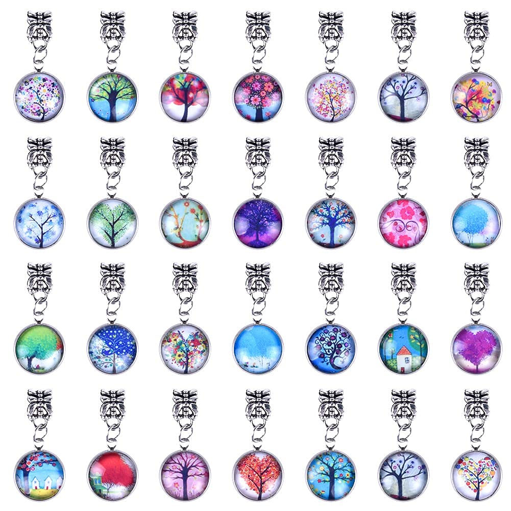 60 Pieces Assorted European Beads with Plating Silver Metal Alloy Rhinestone Large Hole Spacer Beads for DIY Charm Bracelet Jewelry Making (Blue) BST220