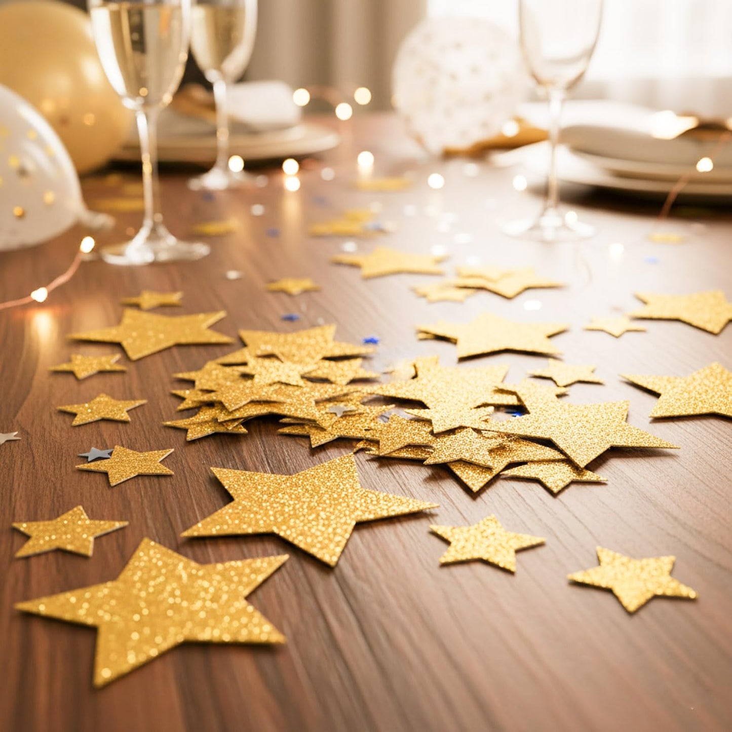 Gold Round Glitter Confetti(3/2/1 inch),200PCS Gold Dots Sparkling Confetti for Table Decor BST220