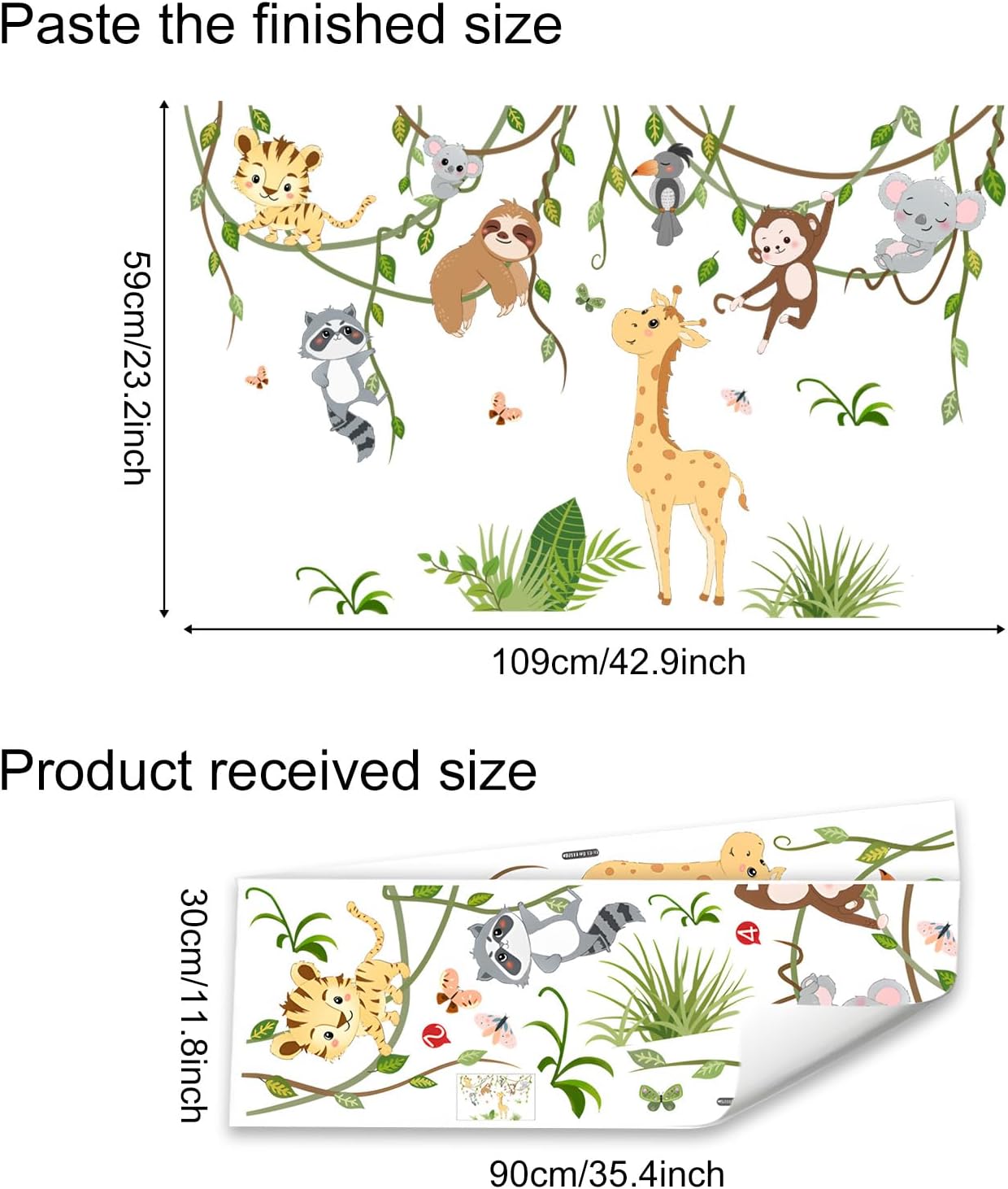 Safari Animals Wall Stickers, Jungle Monkey | Wall Decor, Safari Theme BST326L