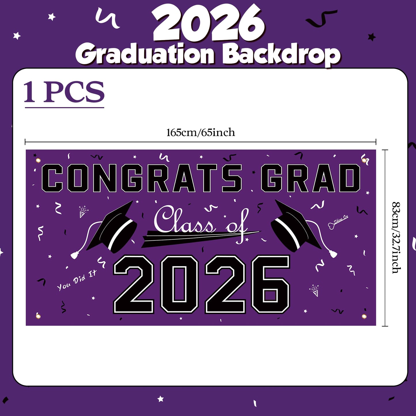 Graduation Decorations 2026 2027 - Red Polyester Graduation Backdrop - Graduation Party Decorations - Congrats Grad Banner - Graduation Decorations Class of 2026,Graduation Party Favors Supplies Yard Sign WN420