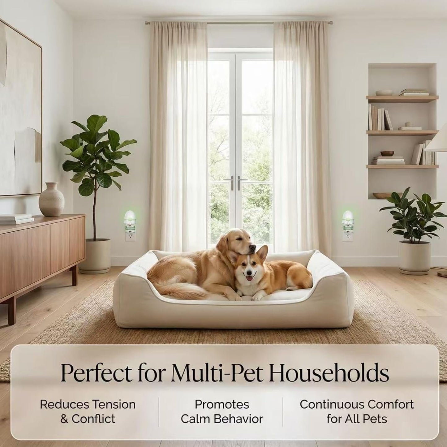 8-in-1 Dog Calming Pheromone Diffuser Kit – Pet Stress Support (2 Plug-Ins & 6x48ml Refills), Calming Diffuser for Dog During Thunderstorms, Travel, Separation, Fireworks & Vet Visits, 180-Day Supply WN420