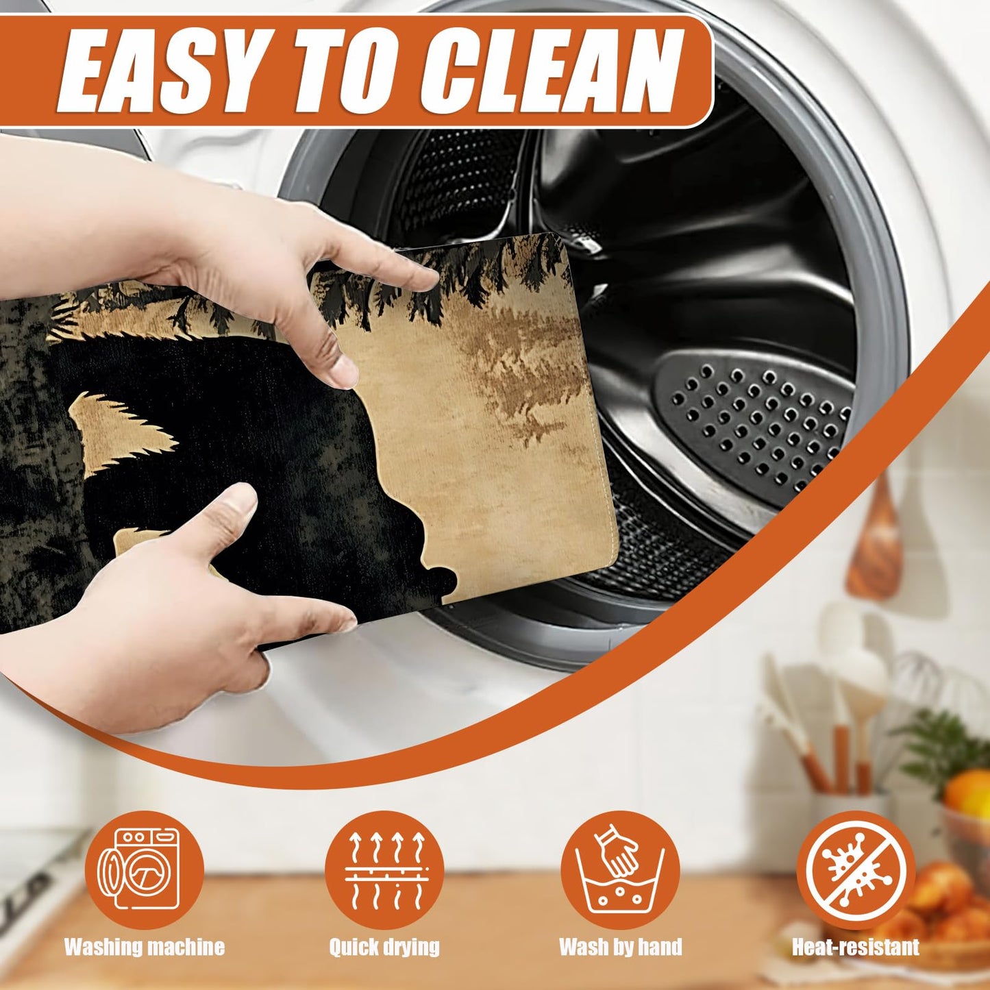 Brown Leopard Dish Drying Mat for Kitchen Counter Microfiber Absorbent Dish Kitchen Drying Mat Draining Reusable Washable for Dishes/Utensils/Counterto BST220