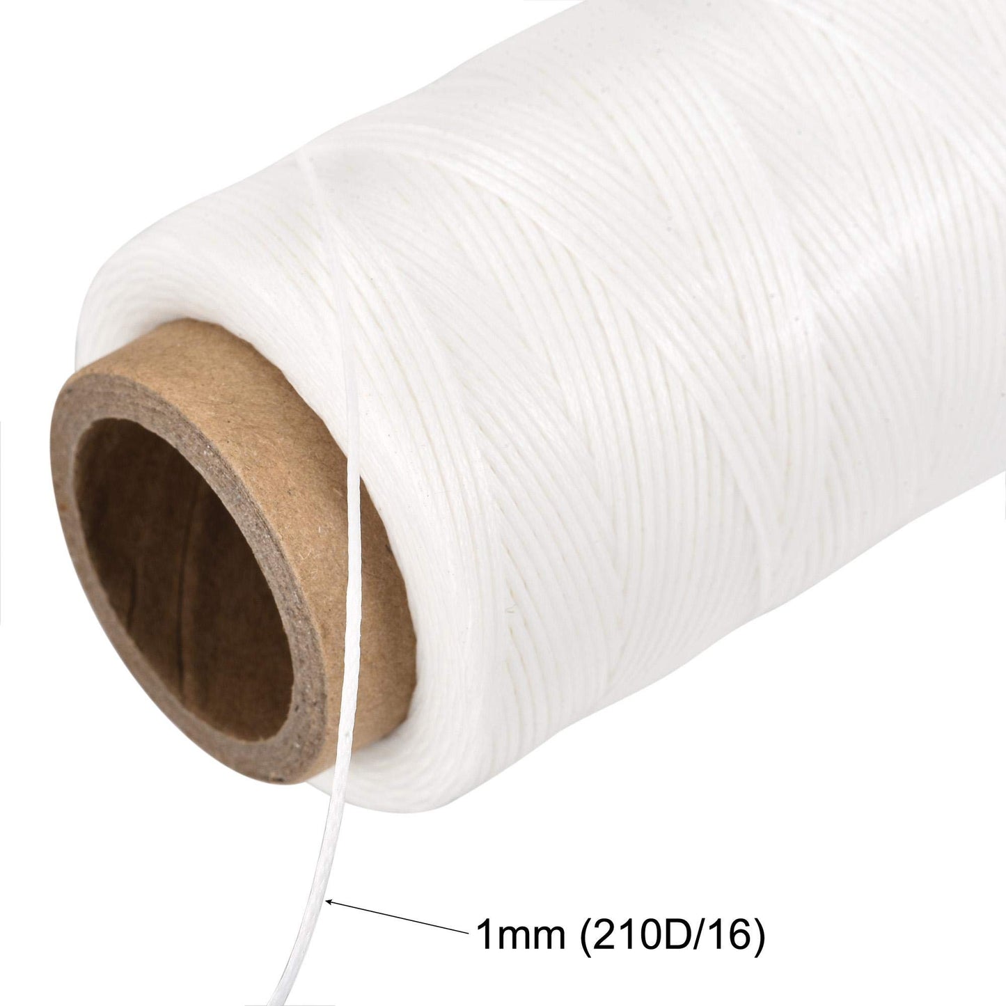 uxcell Leather Sewing Thread 186 Yards 210D/1mm Polyester Waxed Cord for Manual Sewing, Wheat BST326H