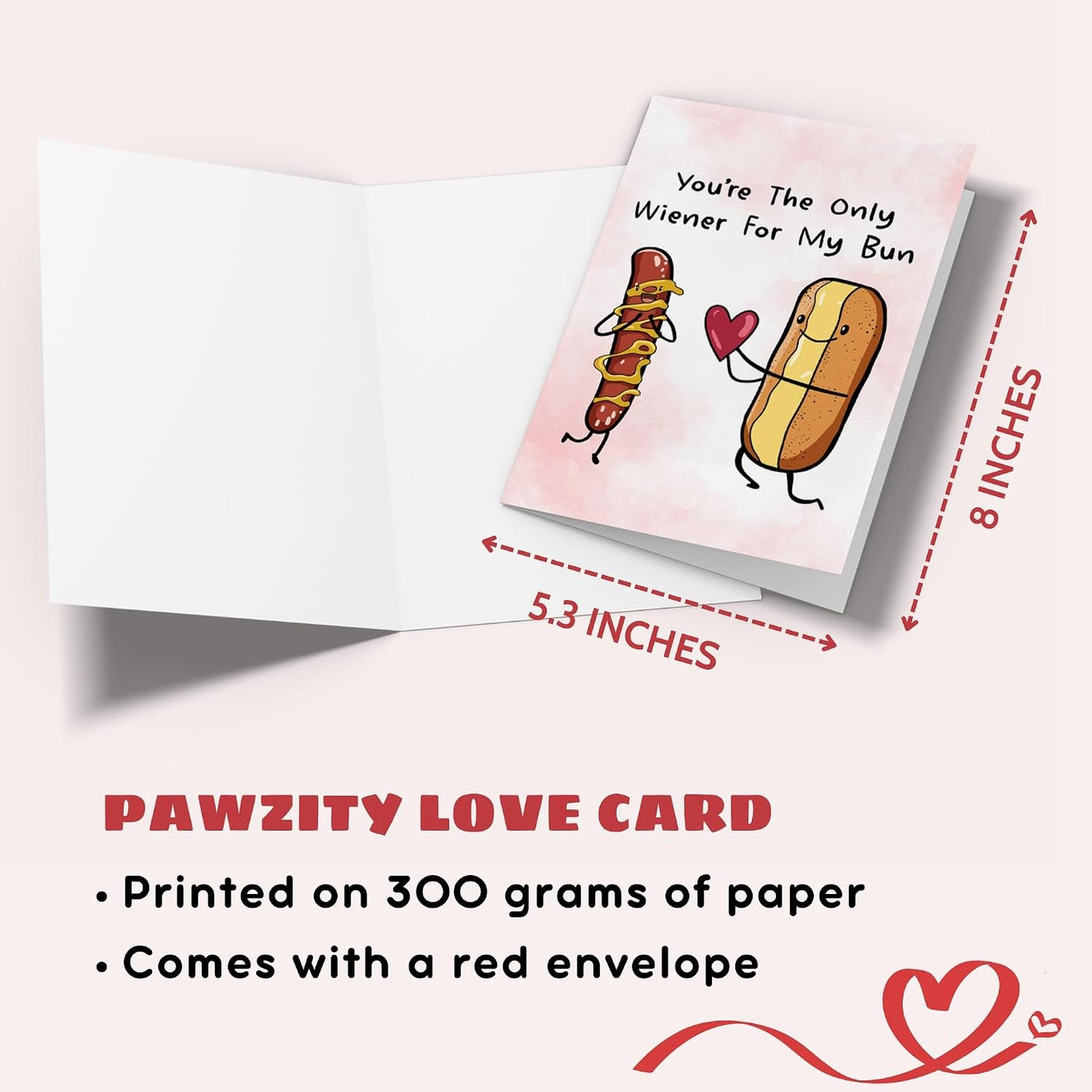 Pawzity Valentines Gifts for Him, Boyfriend, Bf, Husband, Men - Funny Valentines Card for Him - Anniversary, Birthday Gifts for Him - Single 5.3''x 8'' Funny Card with Envelope for Boyfriend, Husband WN420