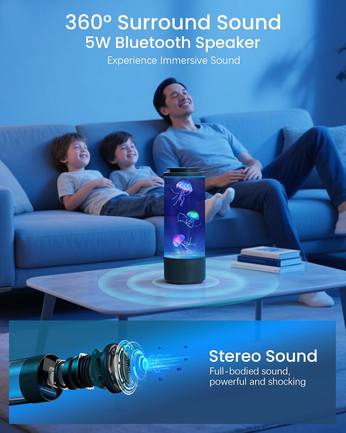 Jellyfish Lamp Bluetooth Speaker with White Noise 16
