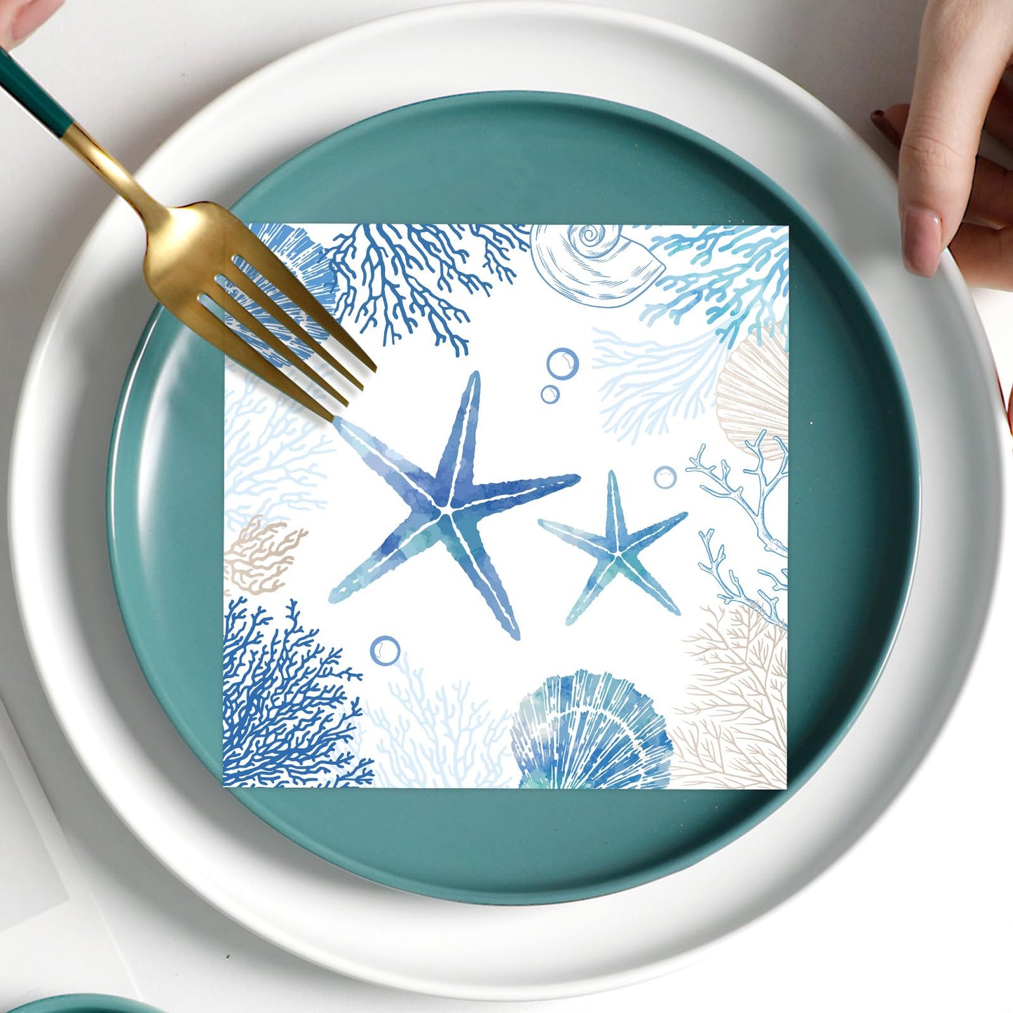 Gameza July Christmas Party Decorations, 50PCS There's Some Hohoho's in July Disposable Paper Napkins Decoration, Summer Xmas Beach Napkins Decor Supplies BST220