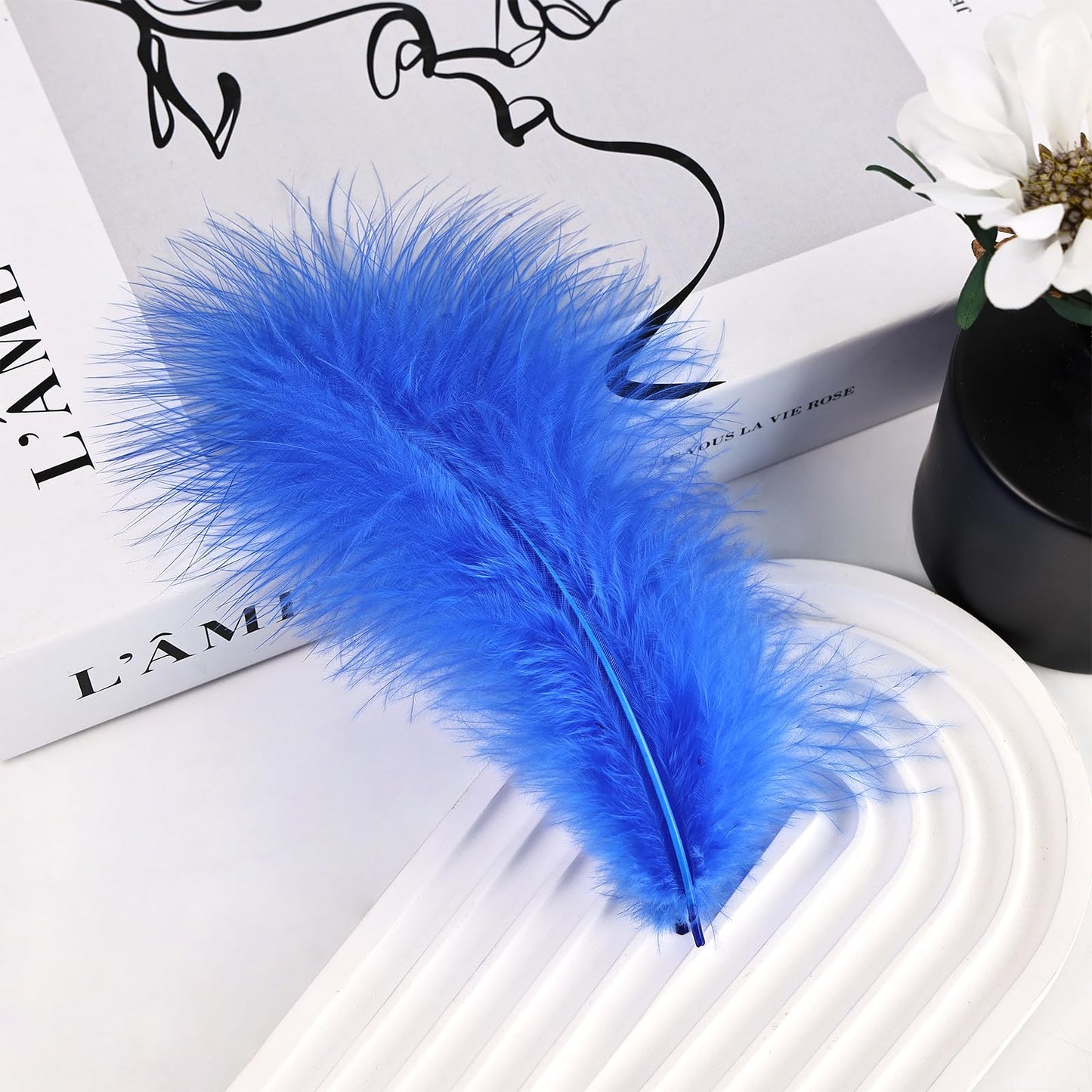 Fluffy Turkey Marabou Feathers 100pcs for Craft Dream Catcher Decoration - 4-7Inches Natural Feathers (Green) BST220