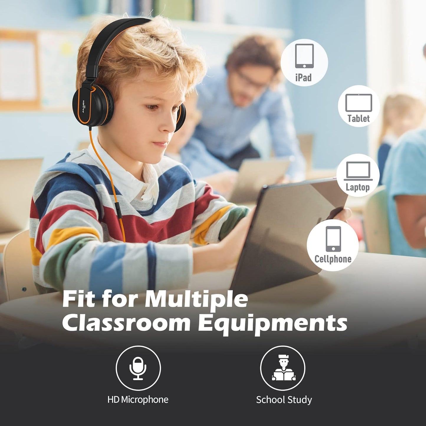 AILIHEN Kids Headphones, I35 On-Ear Headphones 36