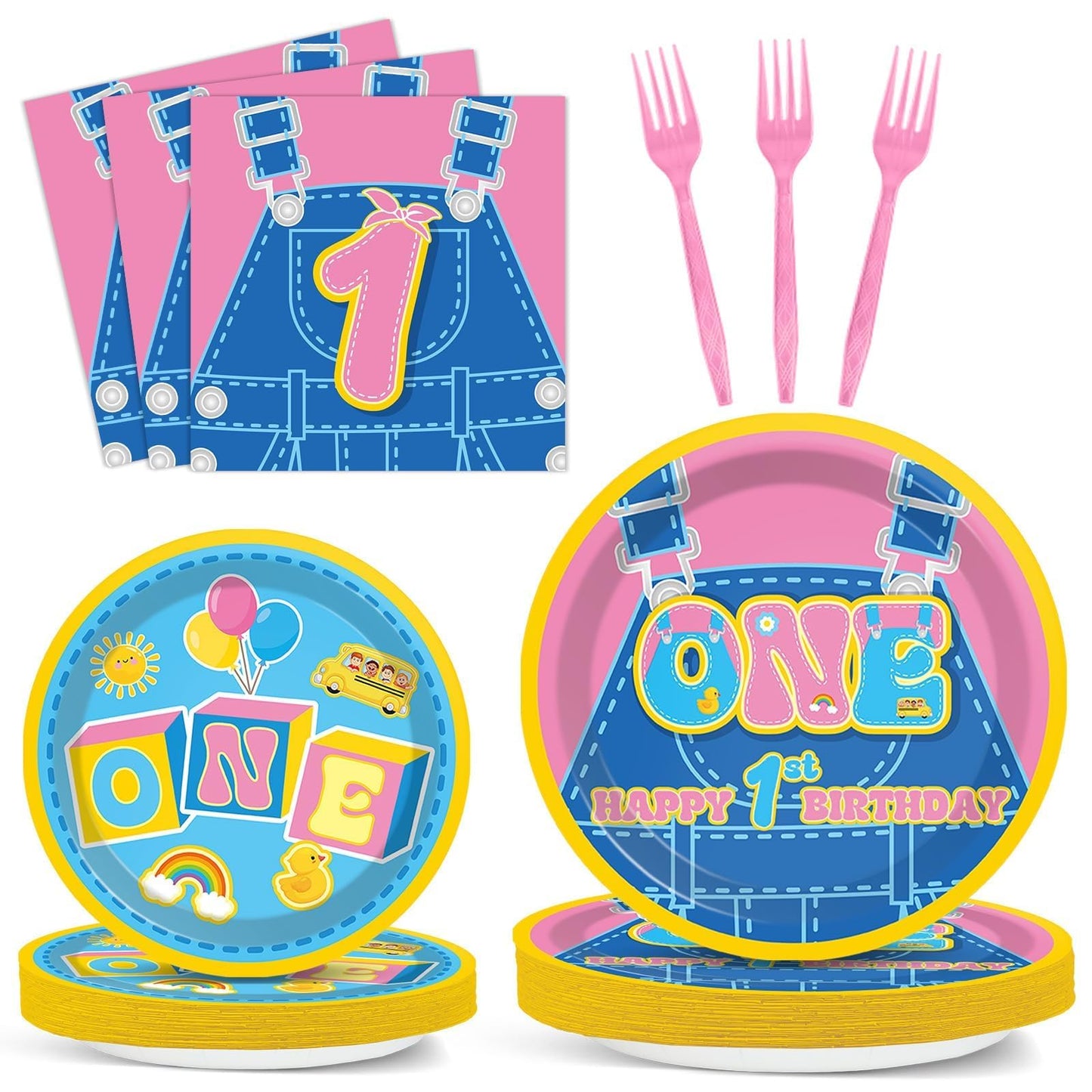 96 Pcs Race Car 1st Birthday Party Plates and Napkins Racing Cars First Birthday Decor Race Car One Year Old Dessert Cake Plates Racing Cars Theme Tableware Set for Kids Boy Party Decor 24 Guests BST202