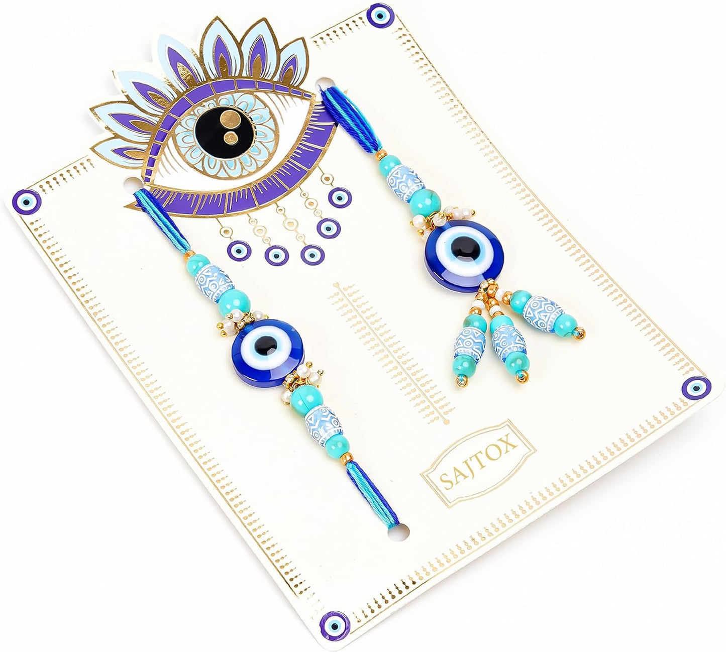 Evil Eye Bhiya Bhabhi Rakhi Set, Chuda Rakhi for Bhabhi, Tradistional Rakhi Set for Indian Festivals BST220
