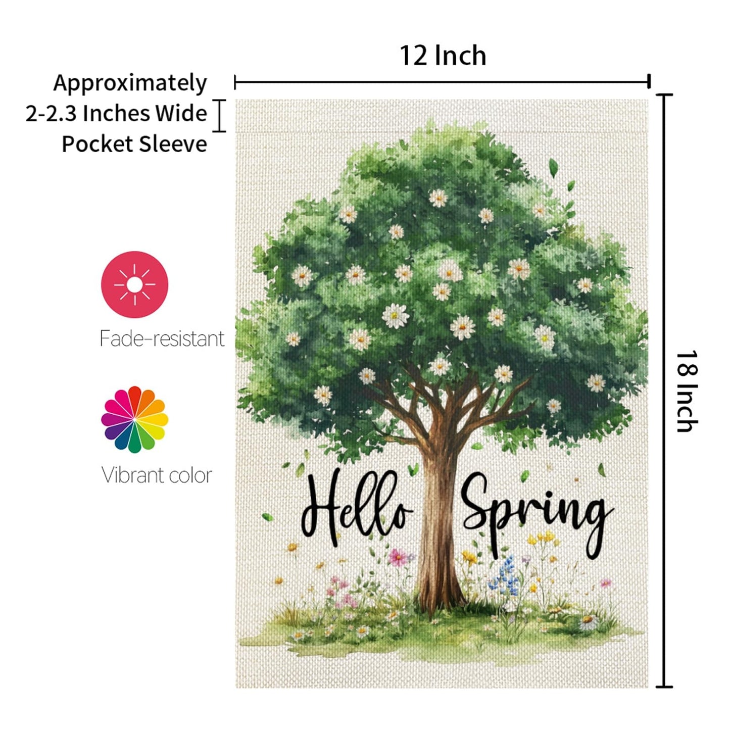 CROWNED BEAUTY Easter Garden Flag Eggs Tree 12x18 Inch Double Sided Bunny Holiday Decoration for Outdoor Lawn Yard WN420
