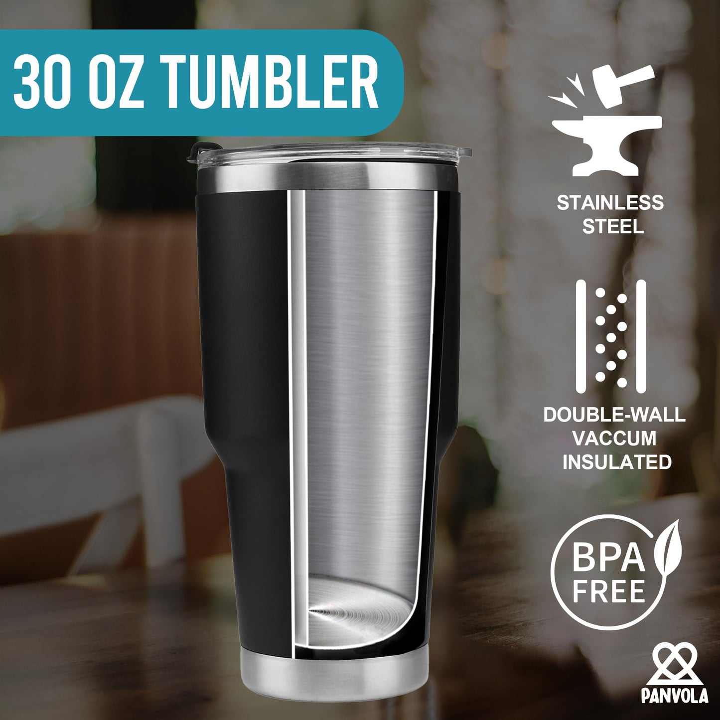 Panvola Difference Maker Definition Tumbler Inspirational Gifts For Women Men Retirement Gifts Coworker Leader Teacher Vacuum Insulated Travel Mug With Straw (Black, 30 oz) BST220