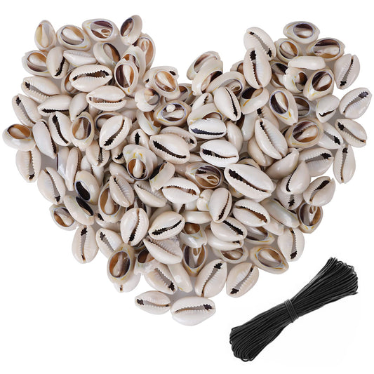 250 PCS Grey 0.71"-0.79"（18-20mm） Natural Strong Cowrie Shell Beads Smooth Cut Oval Seashells, Beach Seashells with Big Hole for DIY Craft Jewelry Making, Adorning Hair Locks and Braids BST220
