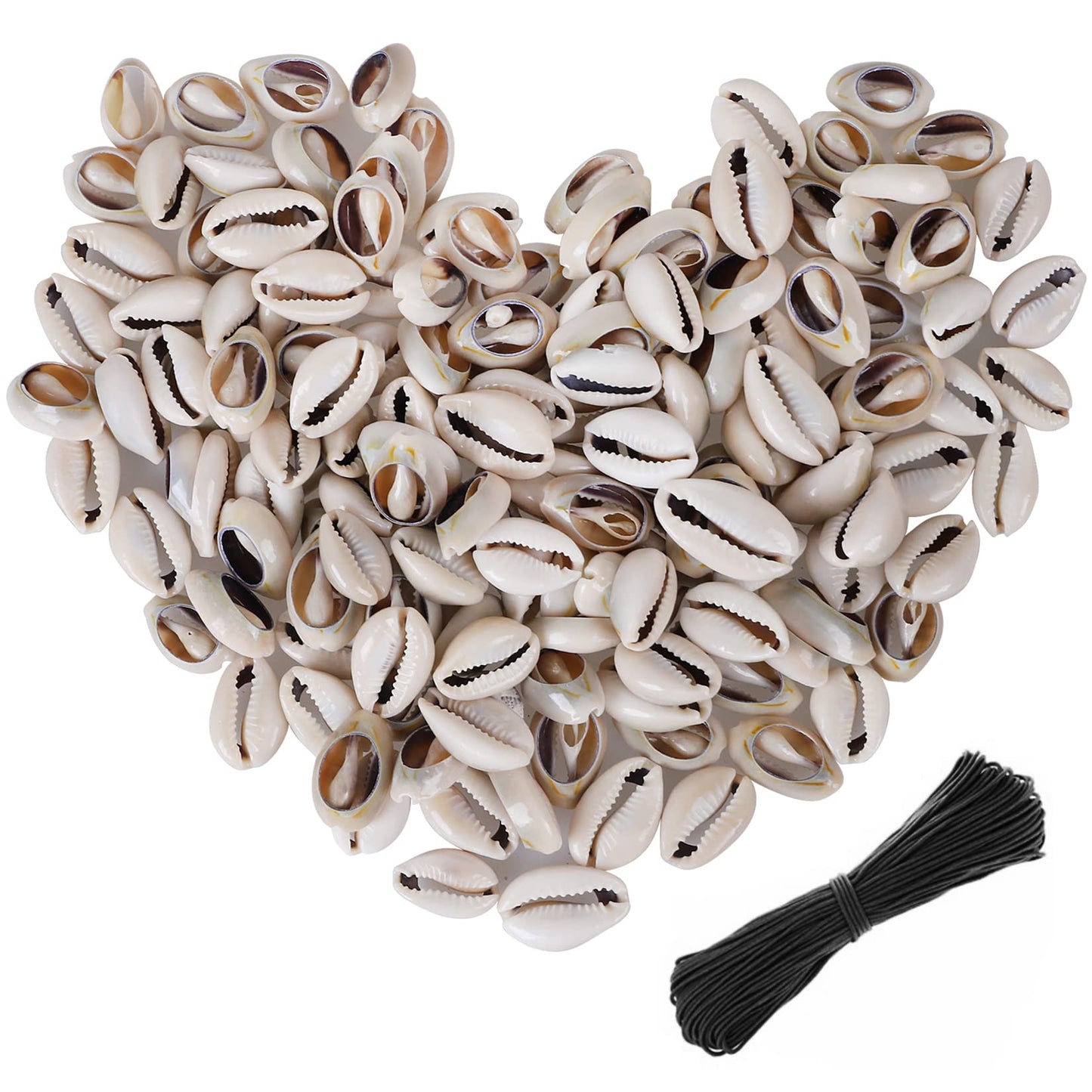 250 PCS Grey 0.71"-0.79"（18-20mm） Natural Strong Cowrie Shell Beads Smooth Cut Oval Seashells, Beach Seashells with Big Hole for DIY Craft Jewelry Making, Adorning Hair Locks and Braids BST220