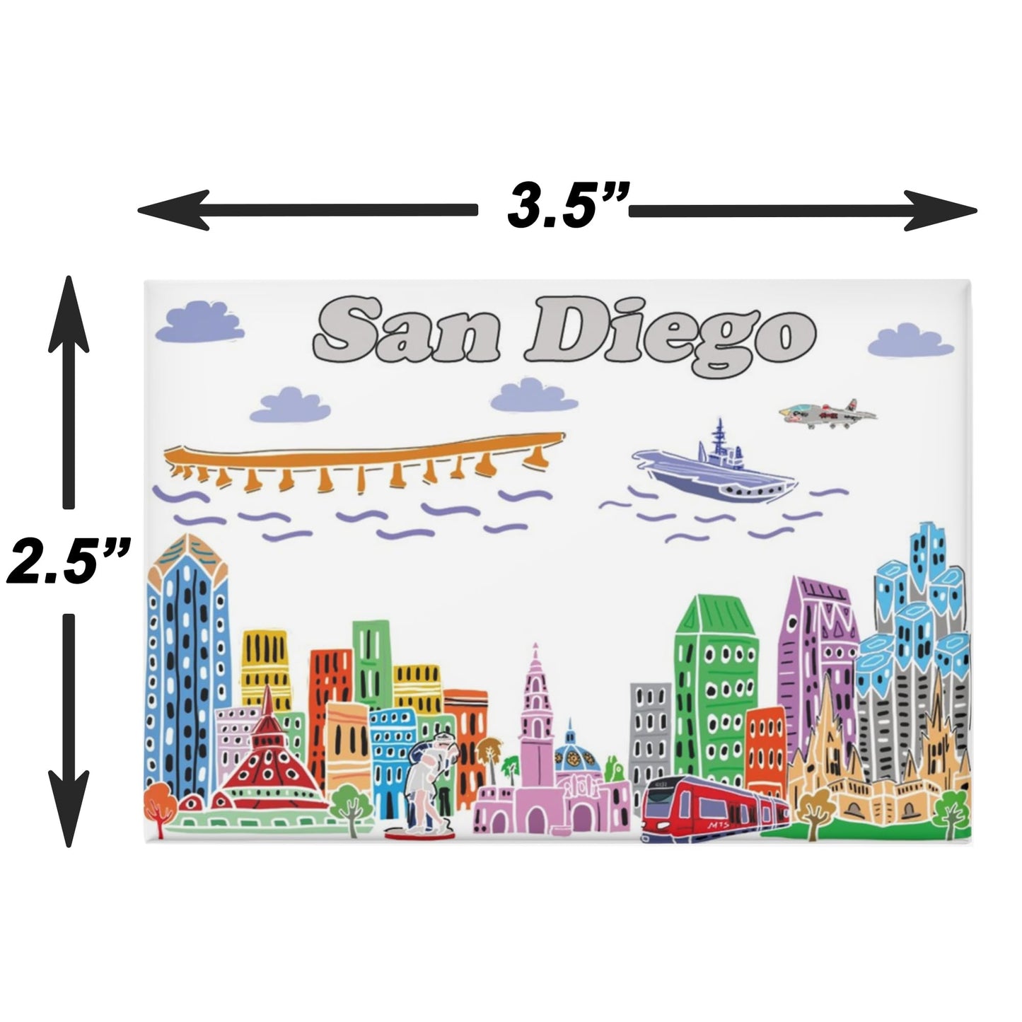 City Themed Artwork Magnet Collection by Beary Blu - Designed in The USA, Collectible Souvenirs Gifts 2.5" x 3.5" (Dallas) BST220