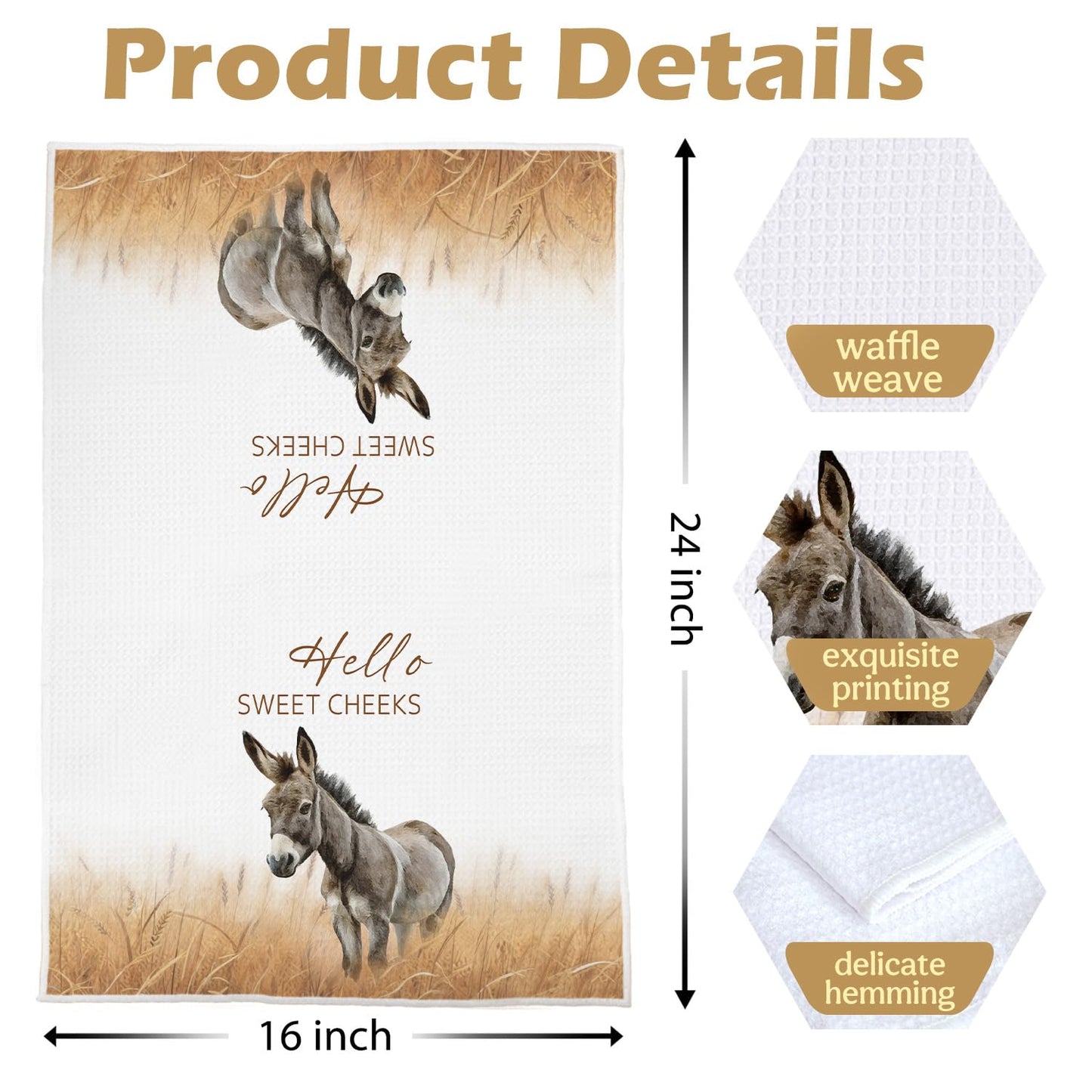 Raccoon Gifts Bathroom Towels Set - Raccoon Gifts Decorative Hand Towels, Hello Sweet Cheeks Bathroom Decor, 16x24 Inches Set of 2 BST220