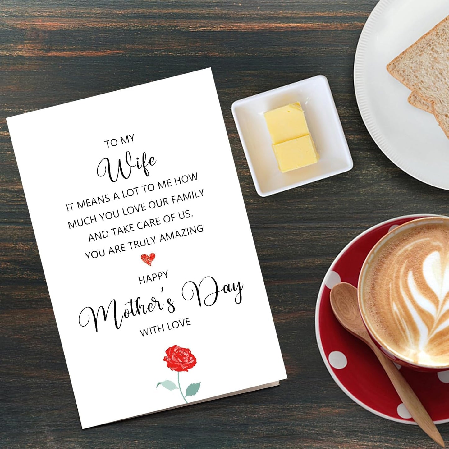 Qiliji Mother's Day Card for Wife, Wife Mothers Day Card from Husband, Happy Mother's Day Card to My Amazing Wife, It Means A Lot To Me How Much You Love Our Family And Take Care Of Us WN420