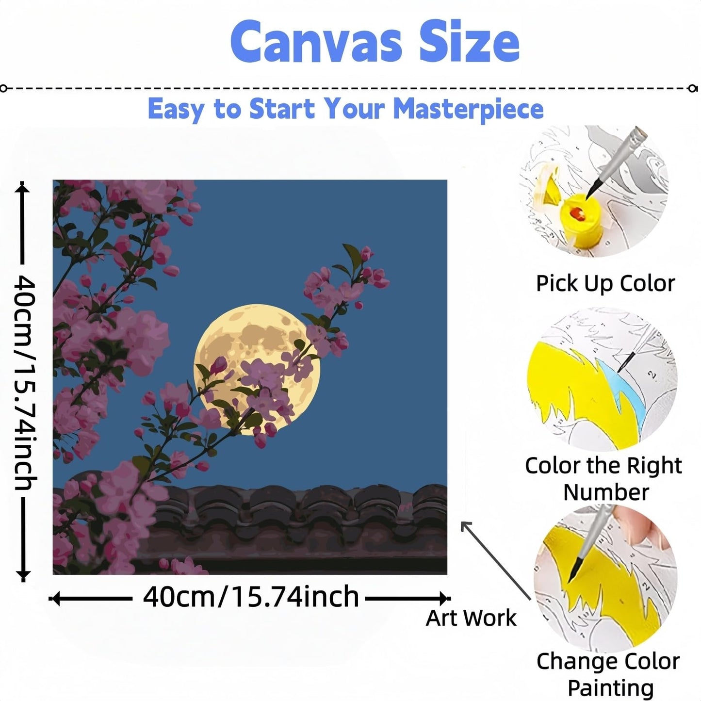 DOTSTART Paint by Numbers Kit for Adults,Beautiful View Paint by Number for Adults,Acrylic Adults' Paint-by-Number Kits, DIY Easy Paint by Number Adult Canvas for Home Wall Art Decor, 11.8X15.75 inch BST220