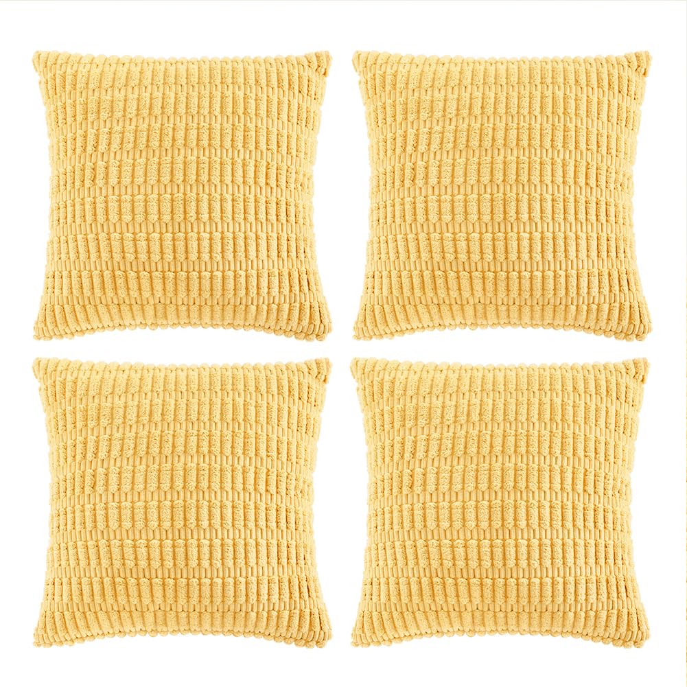Fancy Homi 4 Packs Decorative Throw Pillow Covers for Living Room Couch Bed, Modern Farmhouse Boho Home Décor Accent Cushion Case, 26" x 26", Peach BST220