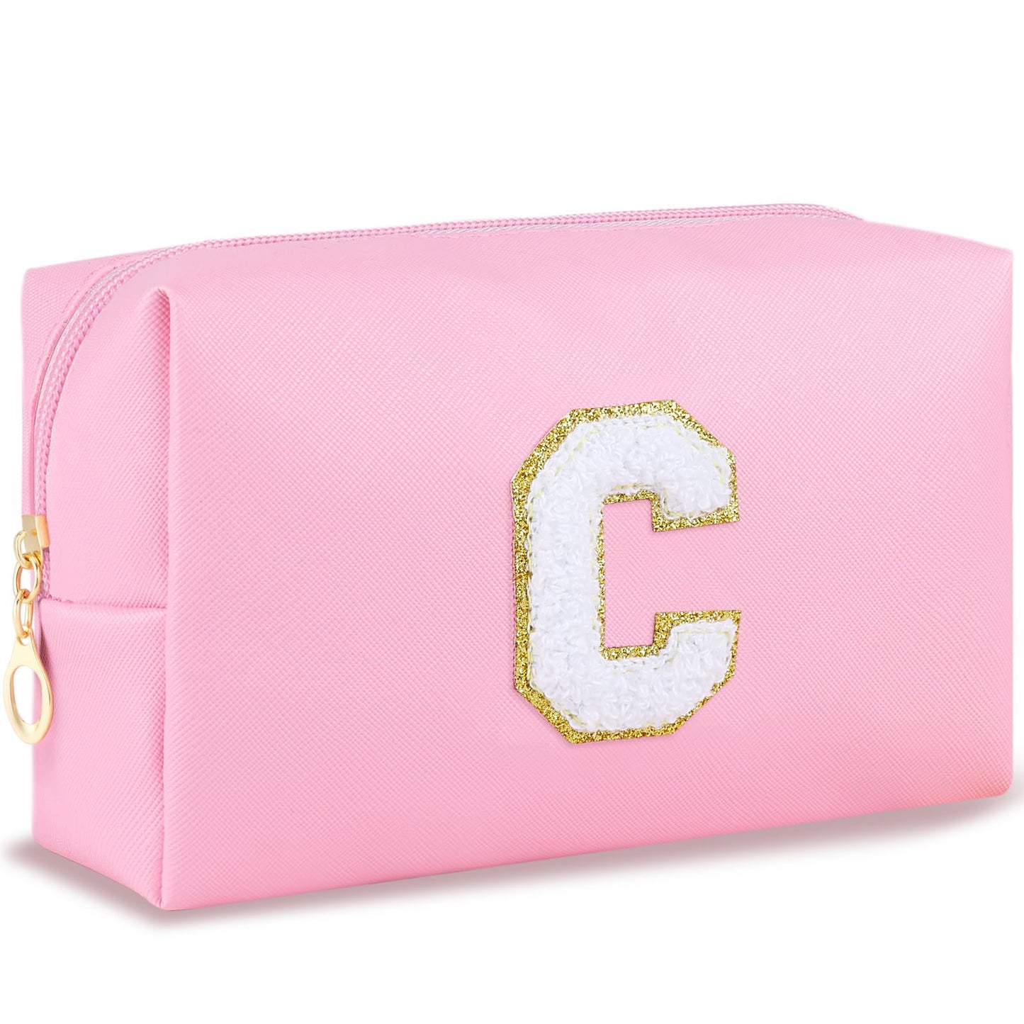 URSKYTOUS Gifts for Girls Initial Makeup Bag Personalized Cosmetic Bag with Zipper Cute Travel Toiletry Bag Waterproof PU Preppy Makeup Pouch Birthday Gift for Teen Girls Women(Blue P) BST326L