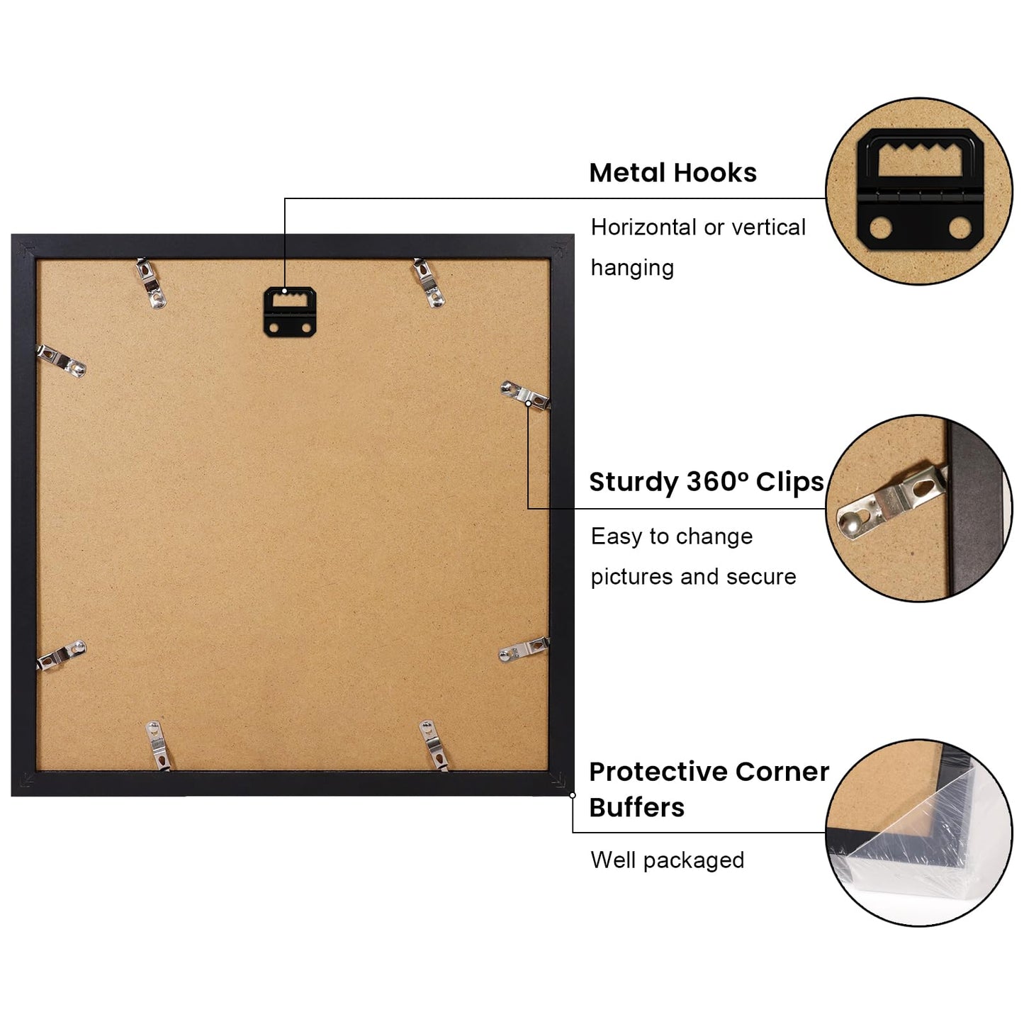 YESKAY 8x10 Picture Frame Set of 9, Display Pictures 5x7 with Mat or 8 x 10 Without Mat, Multi Photo Frames for Wall Mounting or Table Top Display, Blue BST326H
