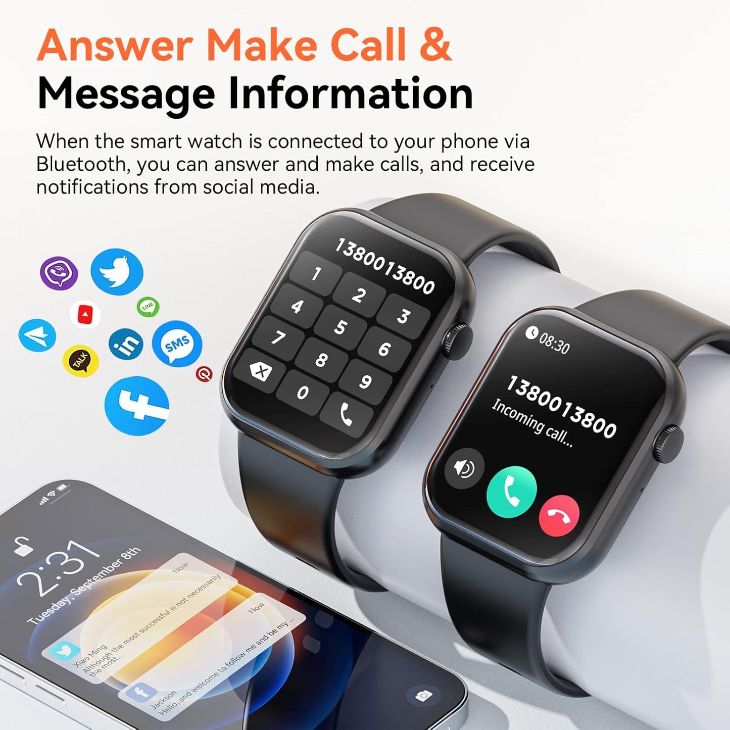 Smart Watch 1.85inch Fitness Tracker 43615 89