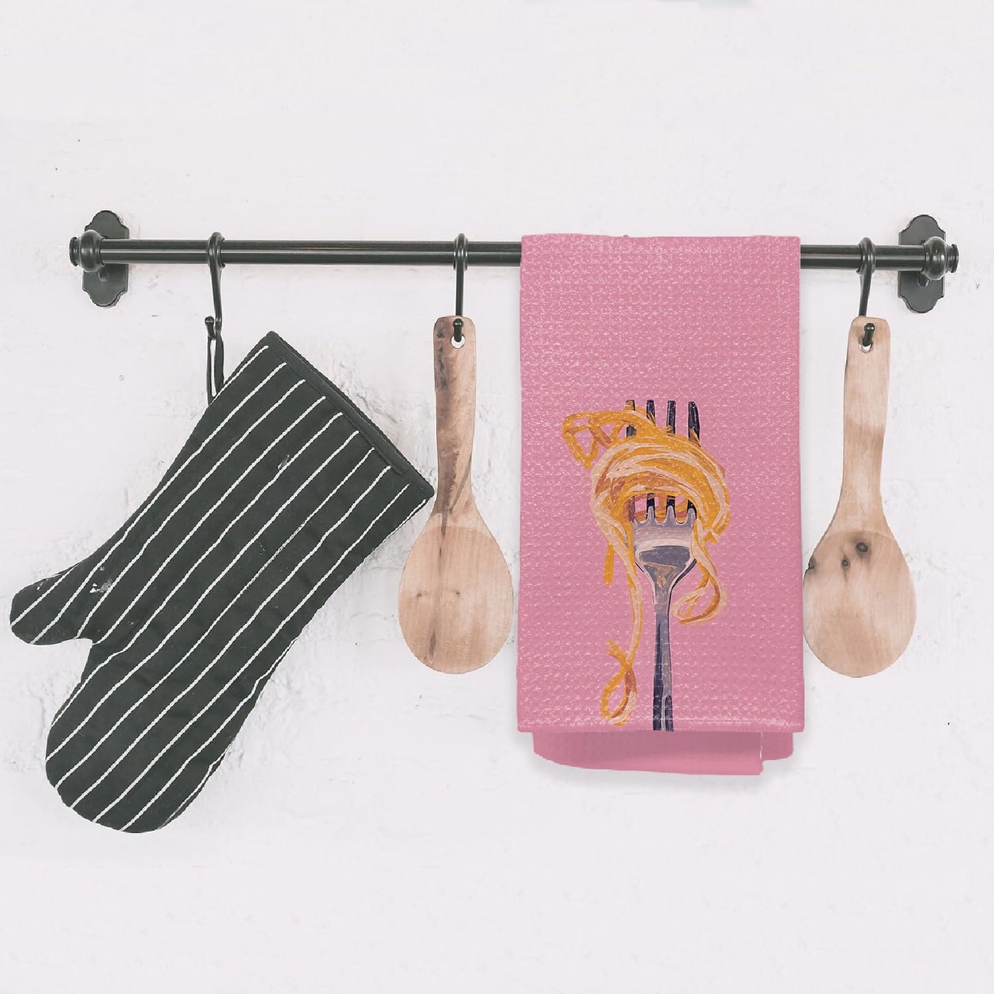 Bon Appetite Modern Kitchen Towels, Farmhouse French Dish Tea Towels for Kitchen, Gifts for Cooking Lovers Decorative Hand Towels, 16x24 Inch WN420