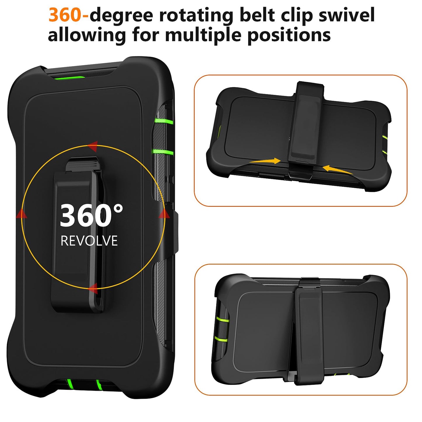 for iPhone 11 Case with Belt Clip Holster Kickstand & 2 Screen Protector, Full Protection Heavy Duty Phone Case, Shockproof Drop-Proof Durable Cover 6.1" [Black+Clip] WN420