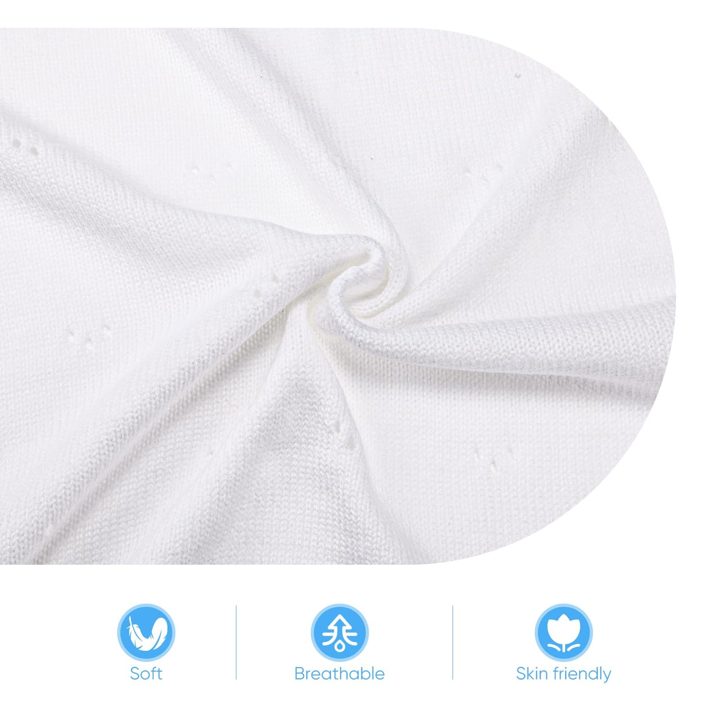 Baby Blanket White Baptism Gifts for Girl Boys First Communion Christening Christian Gifts for Kids White Soft Crochet Knitted Towel BST326H