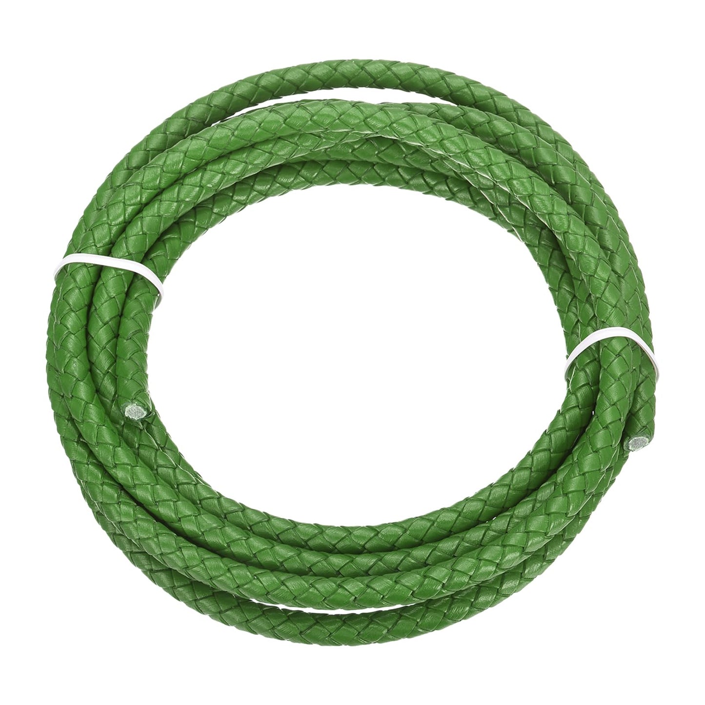 MECCANIXITY 1.1 Yards Bolo Tie Cord 6mm Diameter Round Braided Leather Strip 1 Meter Long for Bracelet Necklace Beading, Yellow WN420