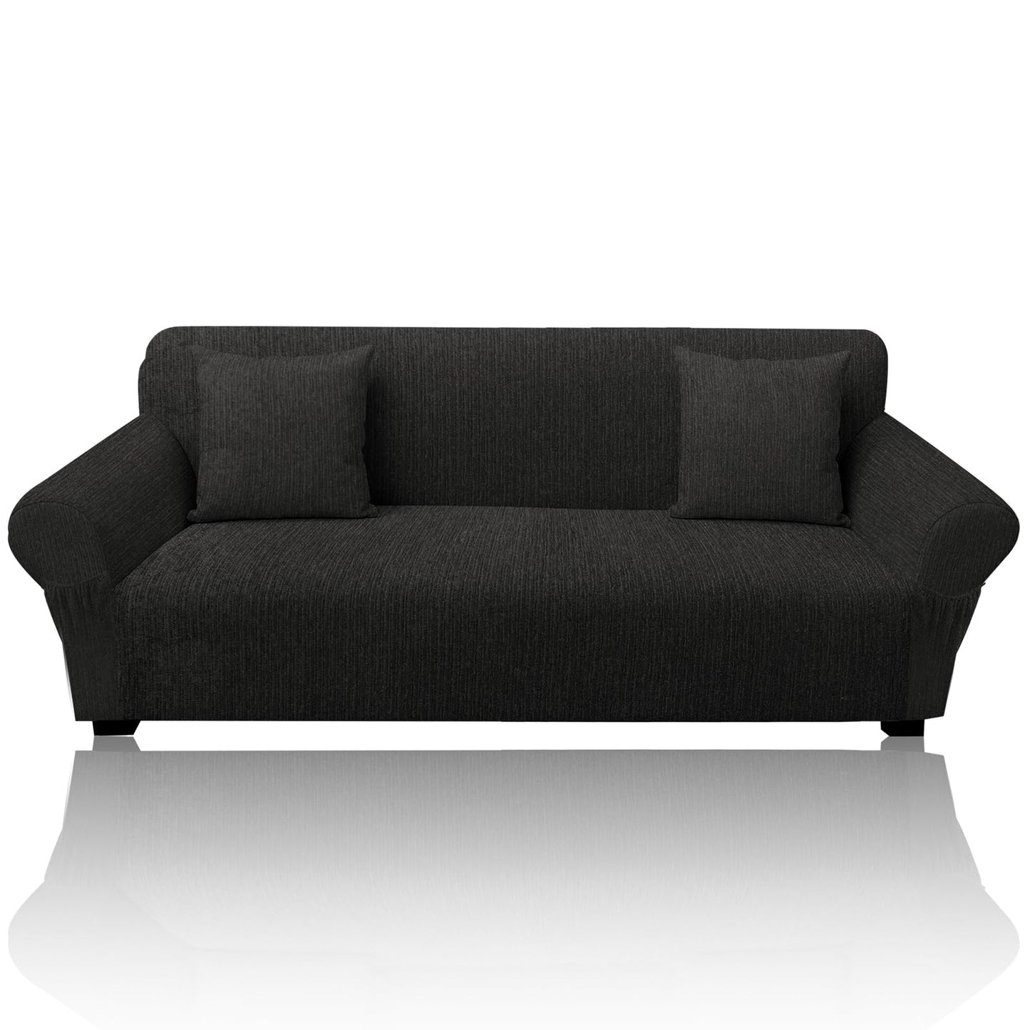 Sofa Slipcover with 2 Pillow Cover for 3 Cushion Couch, Non Slip Furniture Protector with Elastic Bottom, Washable Sofa Cover for Kids, Pets (Sofa, Navy) BST326H
