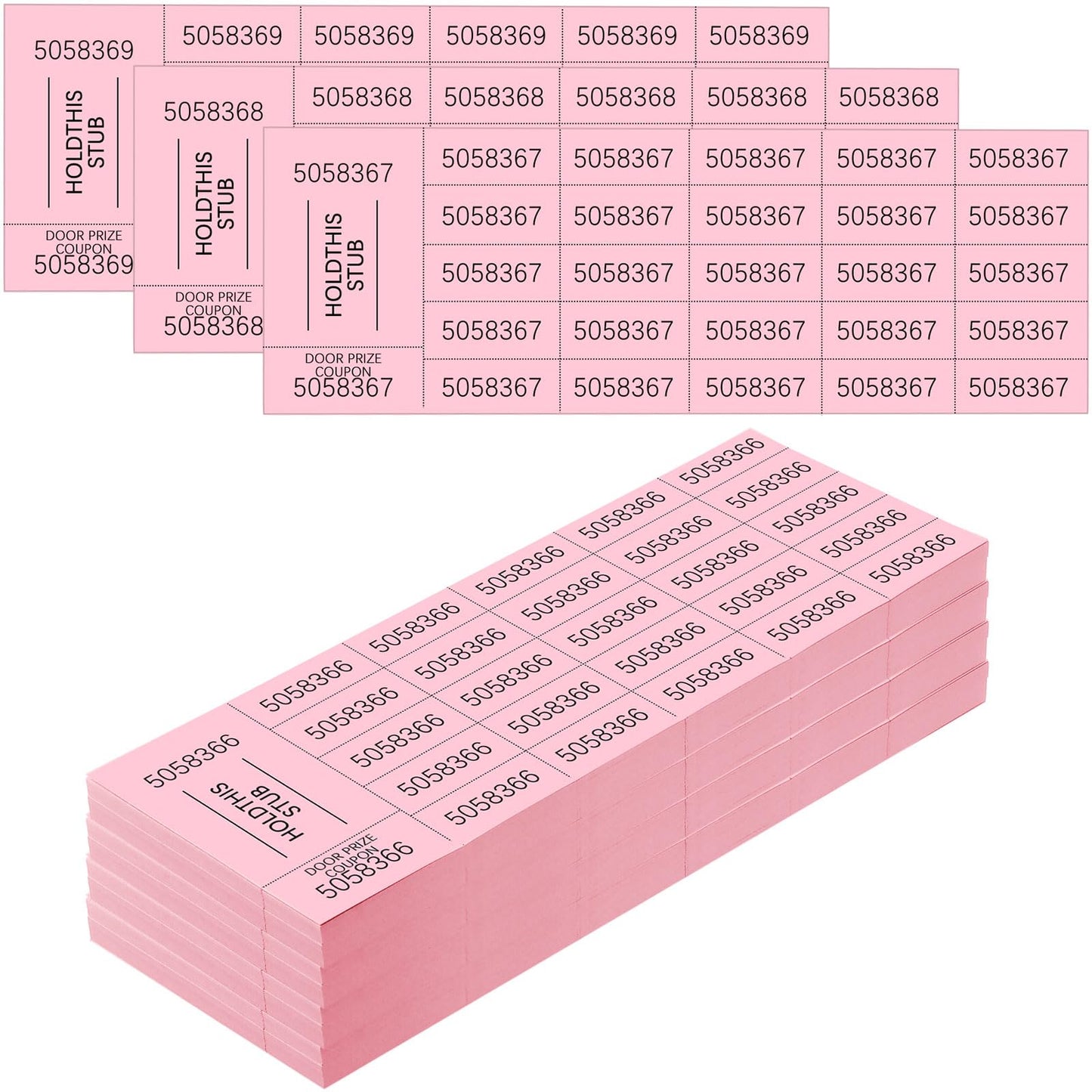 Kosiz 504 Sheets 25 Bid Raffle Ticket with Different Numbers Per Sheet Chinese Auction Tickets for Events Church Basket Auction Silent (Light Green)