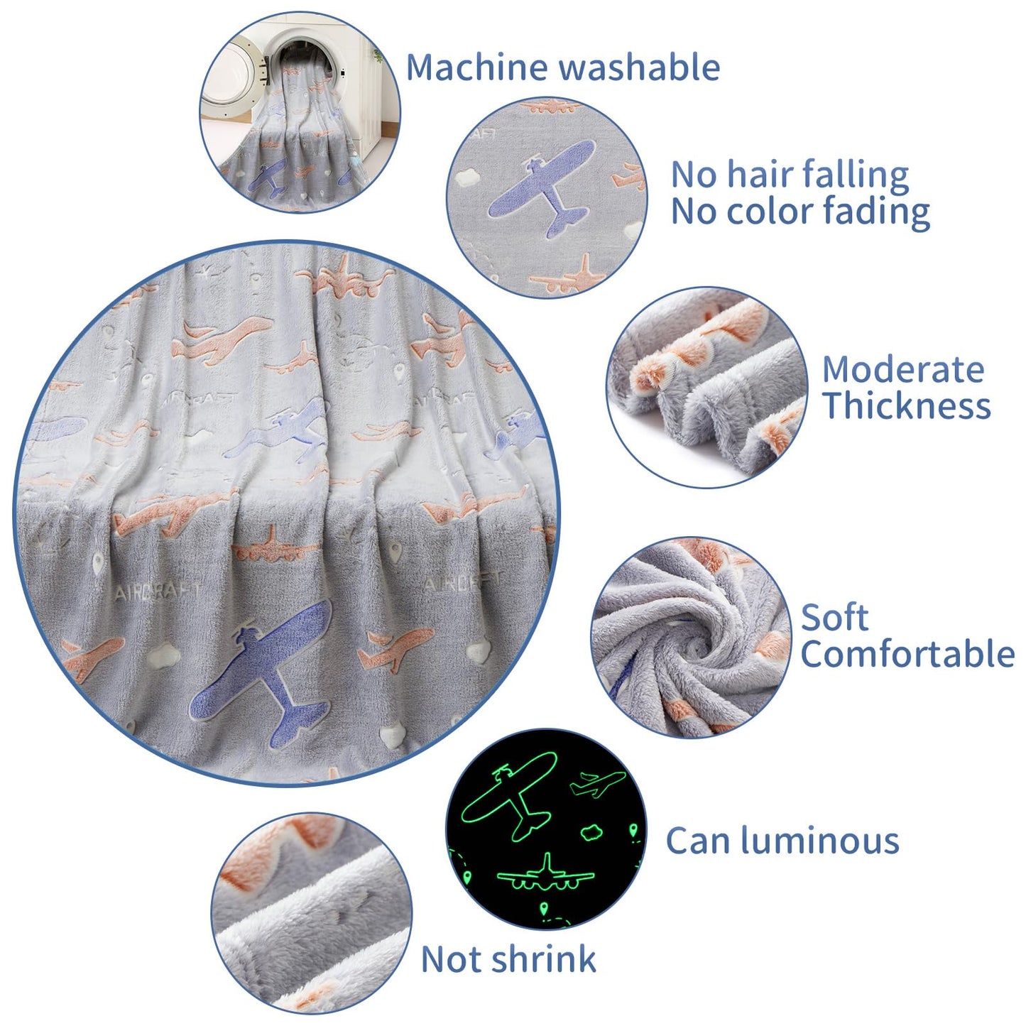 SALIMAH Glow in The Dark Blanket Unicorns Gifts for Girls, Toys for Girls Age 2 3 4 5 6 7 8 9 10 Year Old, Soft Kids Blankets Gifts for Grandkids Teens for Christmas Birthday, 50"x60" BST202