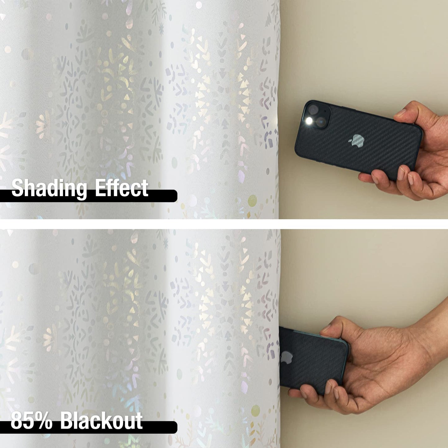 Treatmentex Gold Star Black Full Blackout Curtains for Boys Bedroom, Metallic Window Panels for Baby Nursery Room Grommet Top 2 pcs(Black Gold, 50x63in) BST202