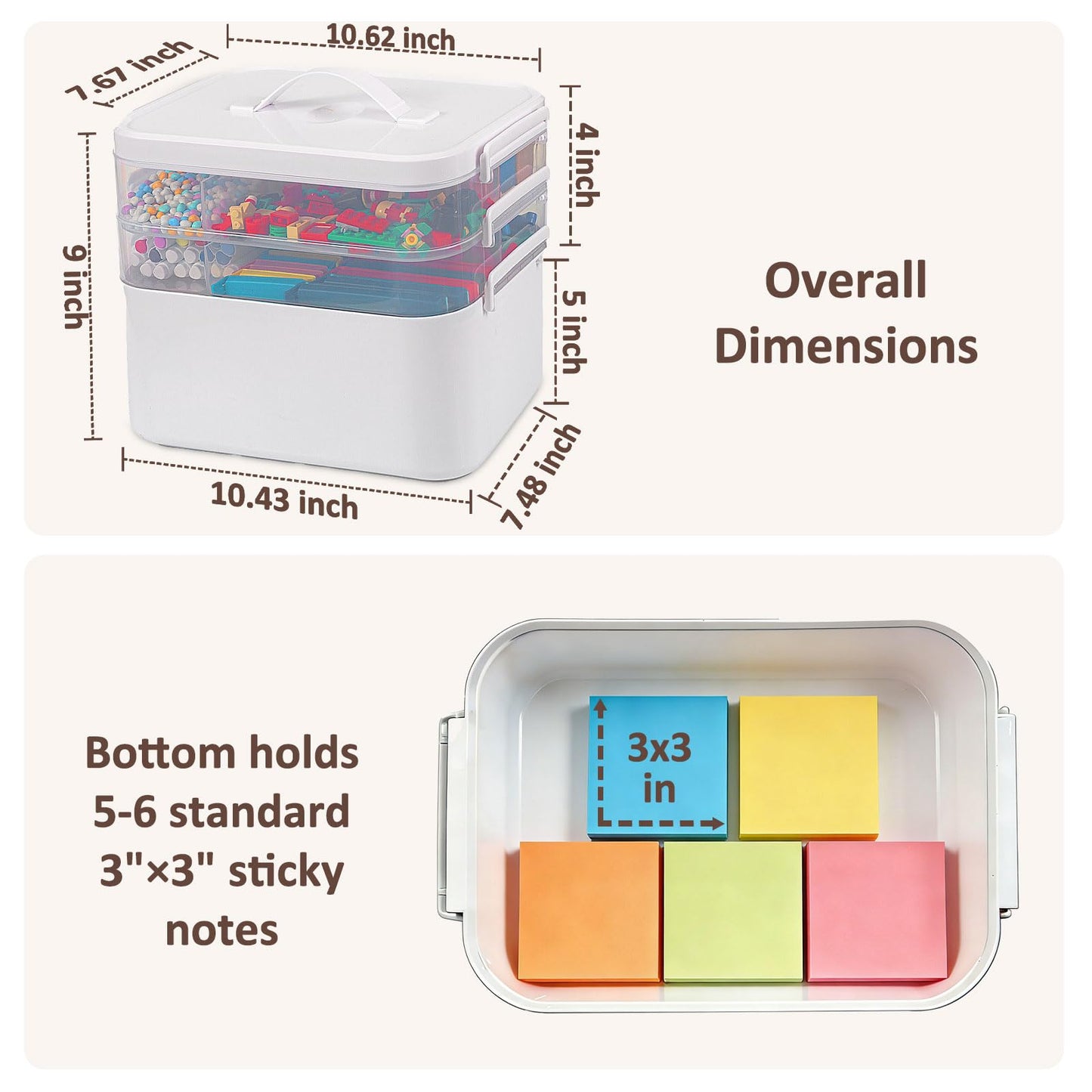 Gifhomfix 4-Layer Plastic Craft Organizers and Storage Box with Removable Trays, Storage Containers with lids and Handle, Art Supply Storage Organizer for Organizing Bead, Sewing, Tool（Green） BST220