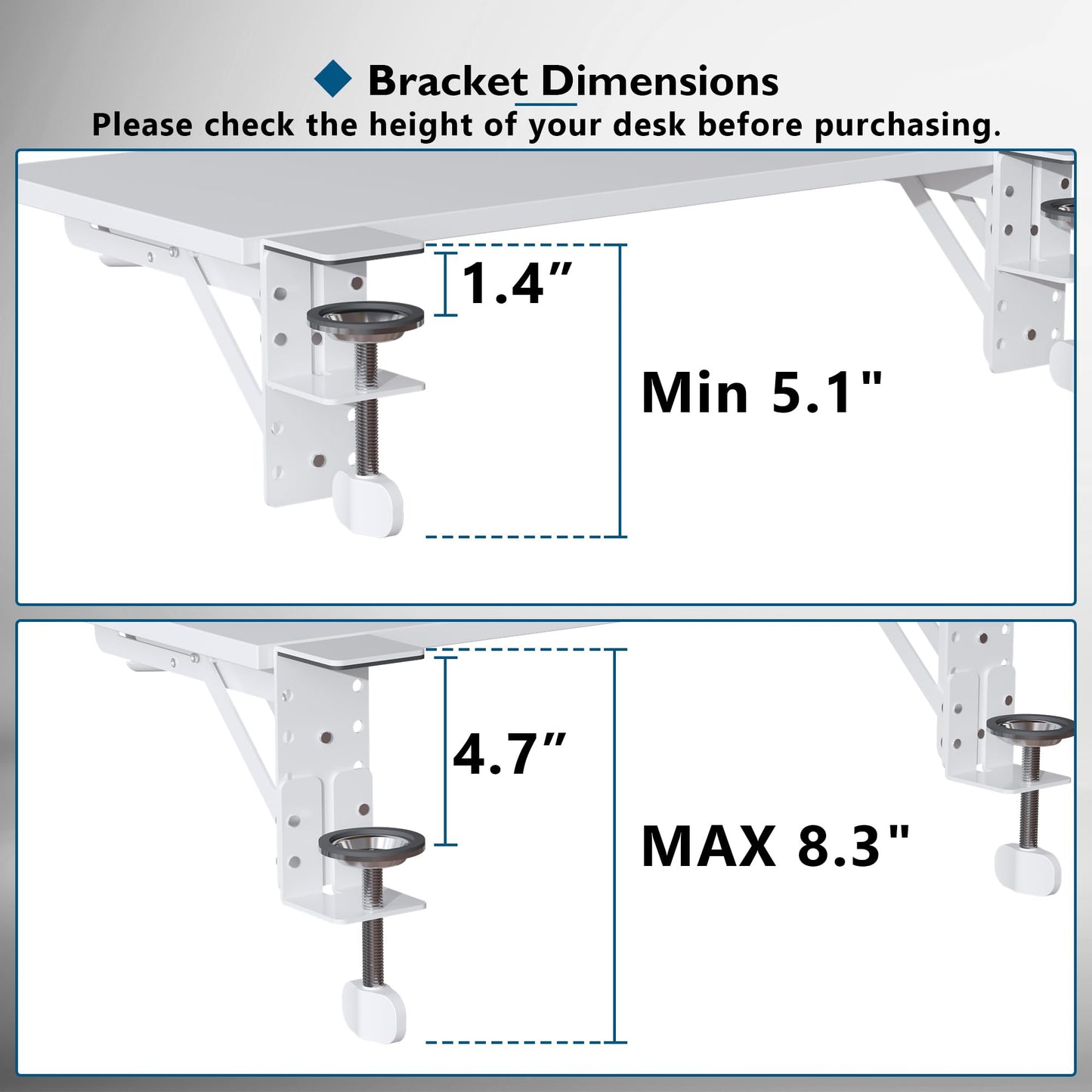 BONTEC Ergonomic Desk Extender Tray, 9.5"x9.1" Wrist Rest Shelf | 90°Foldable Elbow Support, Table Mount Arm, Clamp on Computer Arm Rest for Desk, Office & Home Use,Durable Easy to Install BST202