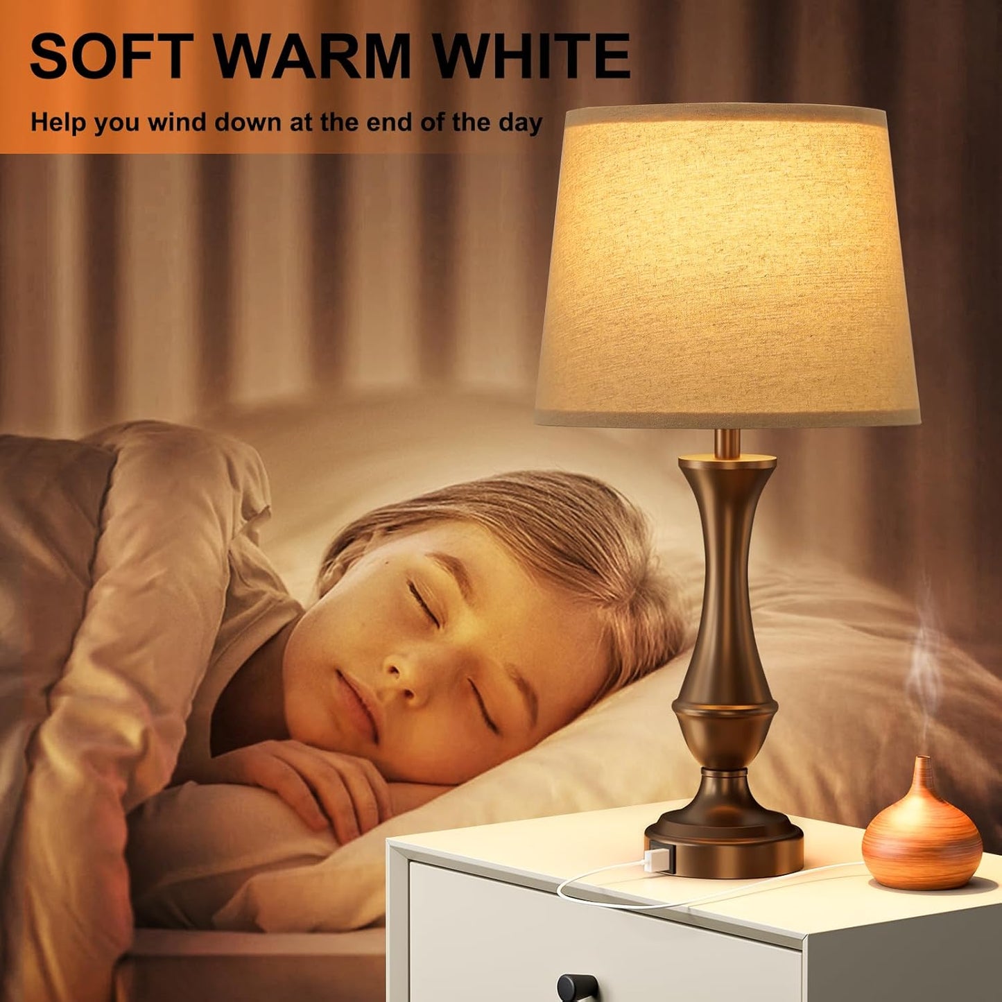 TABLE LAMPS Seealle Upgraded Touch Lamps for Night Stands 47