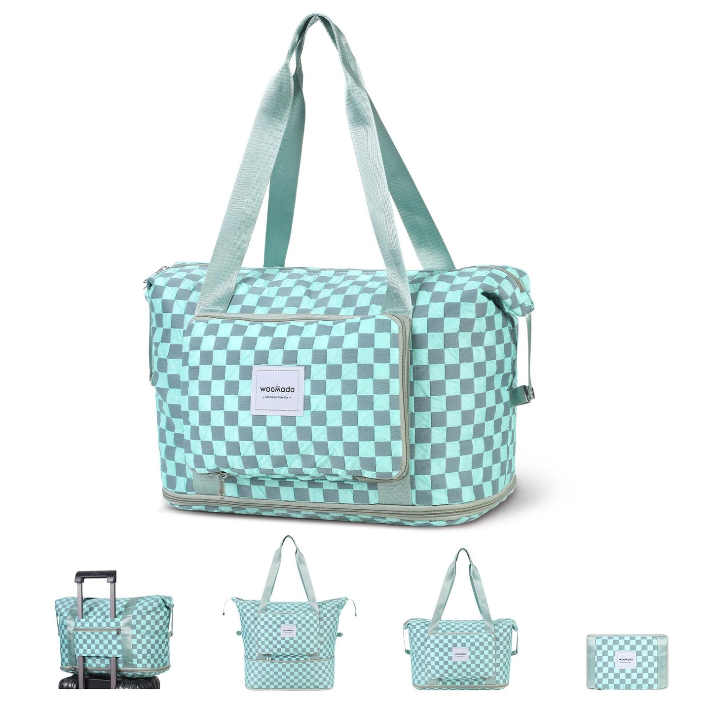 WOOMADA Foldable Travel Duffel, Weekender & Carry-On Bag with Expandable Space BST326H