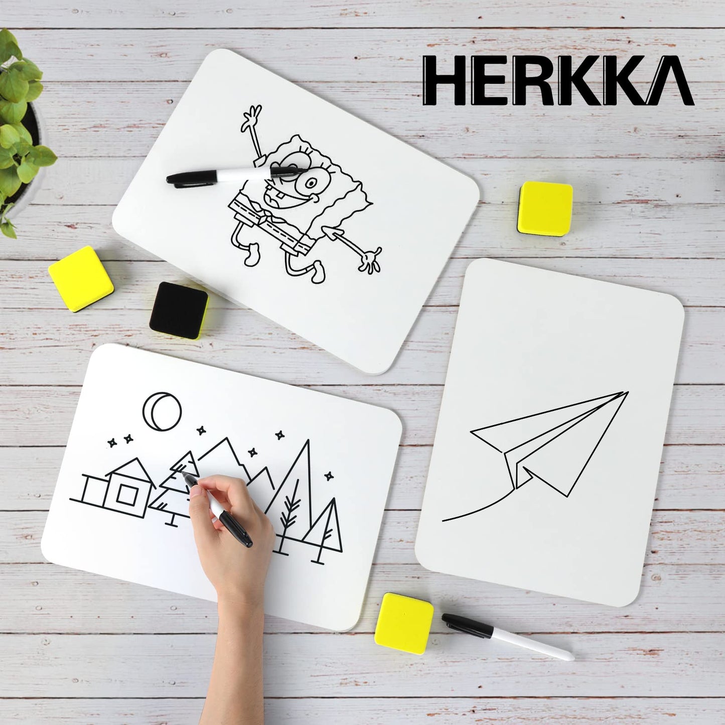 Dry Erase Lapboards, HERKKA 32 Pack Double Sided Dry Erase Lap Boards 9 x 12.5 Inch Small Dry Erase Boards for Students Classroom Teacher Supplies DD1210