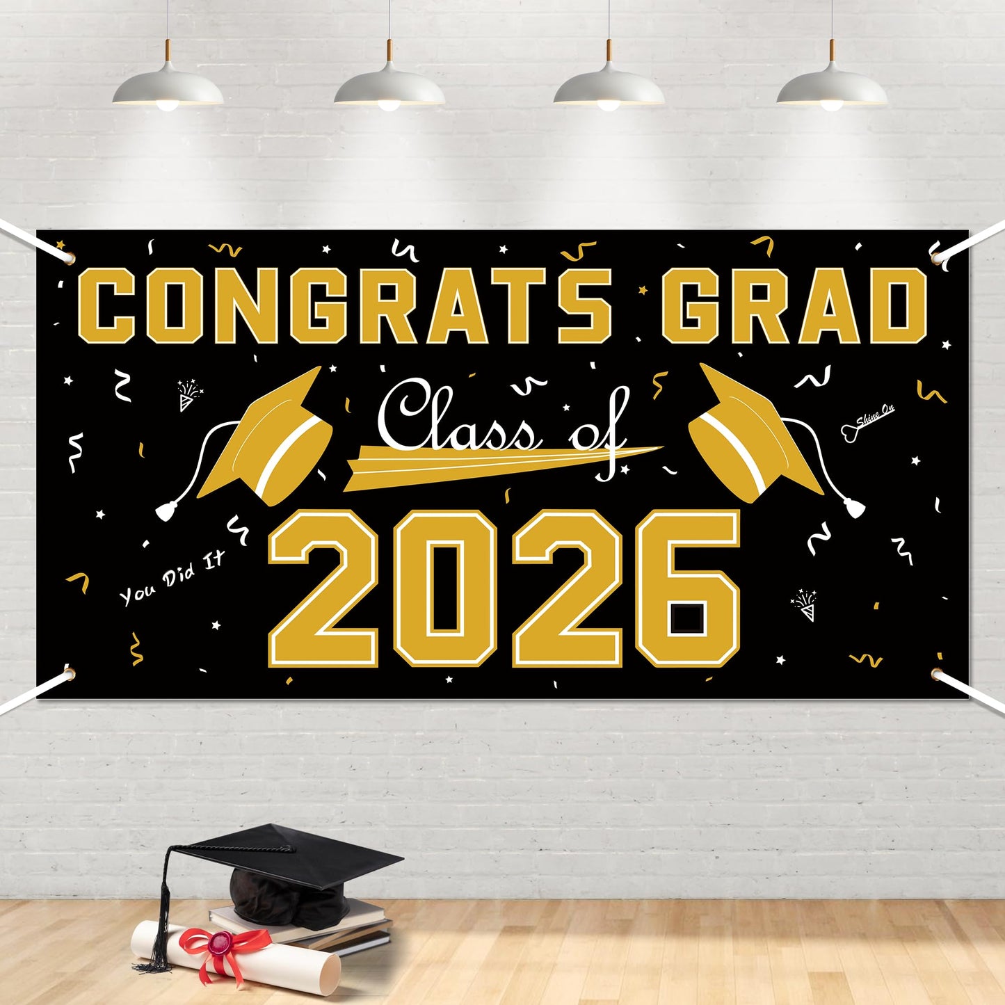 Graduation Decorations 2026 2027 - Red Polyester Graduation Backdrop - Graduation Party Decorations - Congrats Grad Banner - Graduation Decorations Class of 2026,Graduation Party Favors Supplies Yard Sign WN420