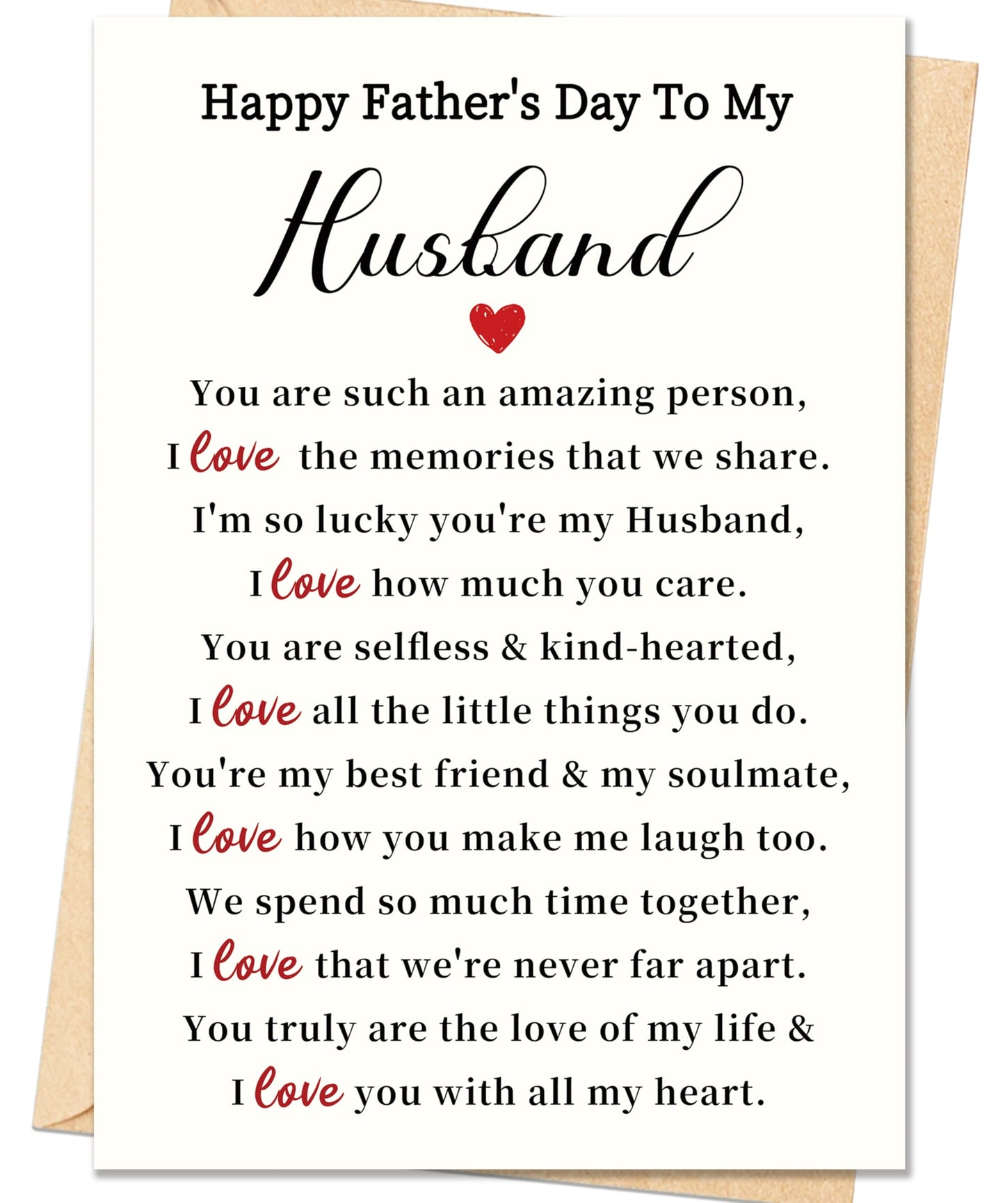 Fathers Day Card Gifts for Husband,Fathers Day Card Gifts from Wife,Happy Father's Day Cards Decorations Gifts For Husband,Heartfelt Appreciation Gift from Wife BST220