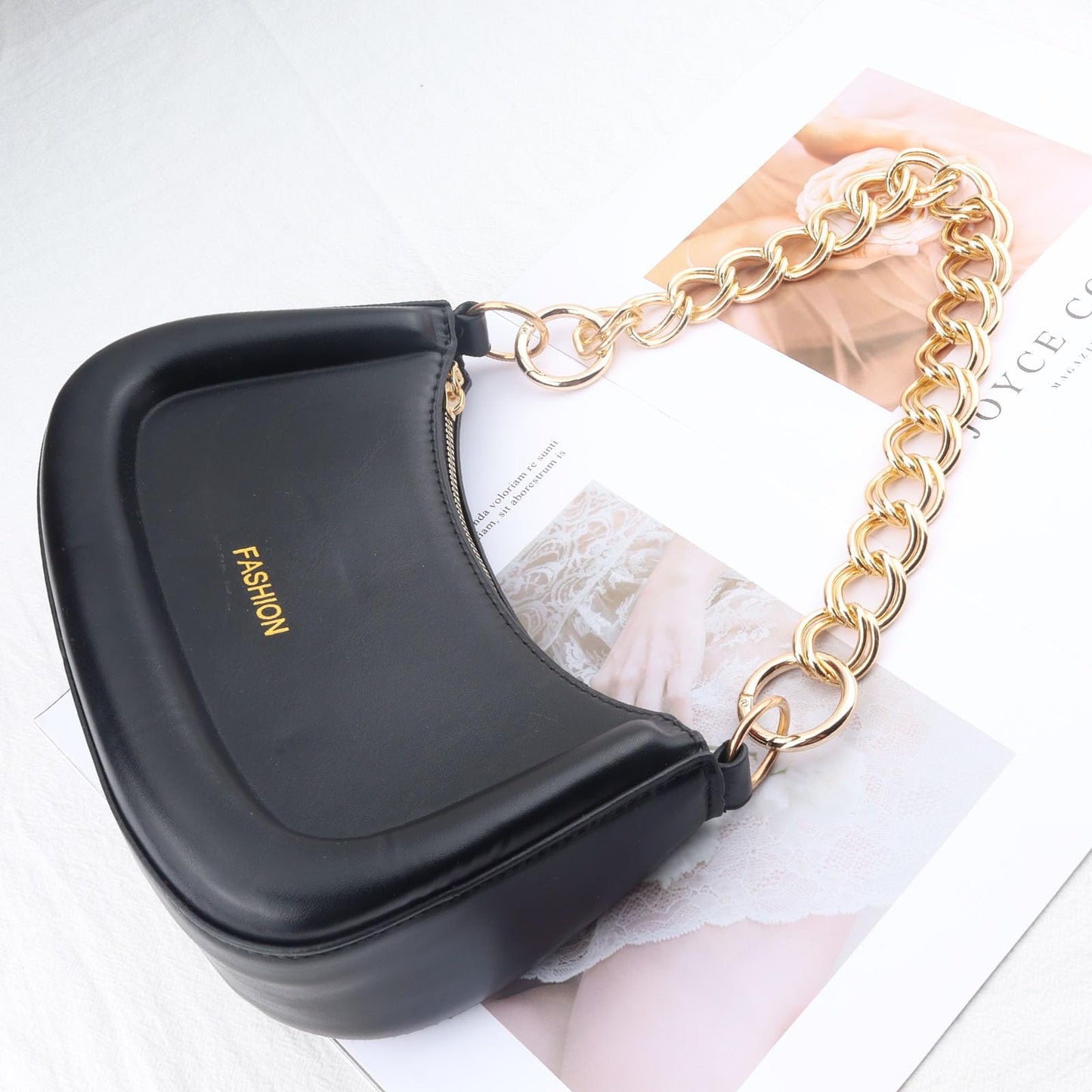 Errienpin 23.6 Inch Chunky Purse Chain Handles | Double Chain with Oversized O Ring | Short Strap Replacement for Handbags & Shoulder Bags(Antique Gold) BST220